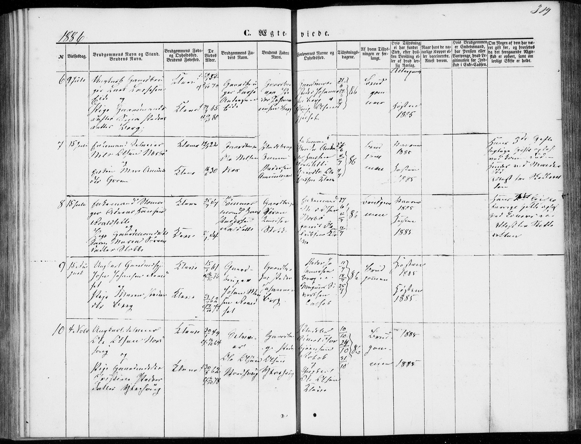 Ministerialprotokoller, klokkerbøker og fødselsregistre - Møre og Romsdal, AV/SAT-A-1454/557/L0681: Parish register (official) no. 557A03, 1869-1886, p. 319