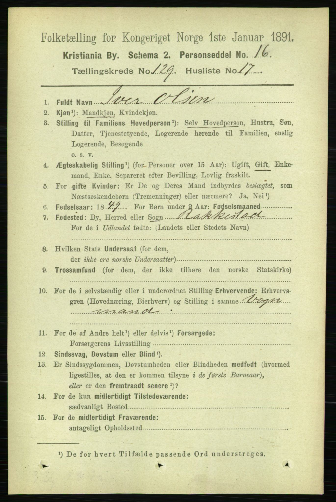 RA, 1891 census for 0301 Kristiania, 1891, p. 69717