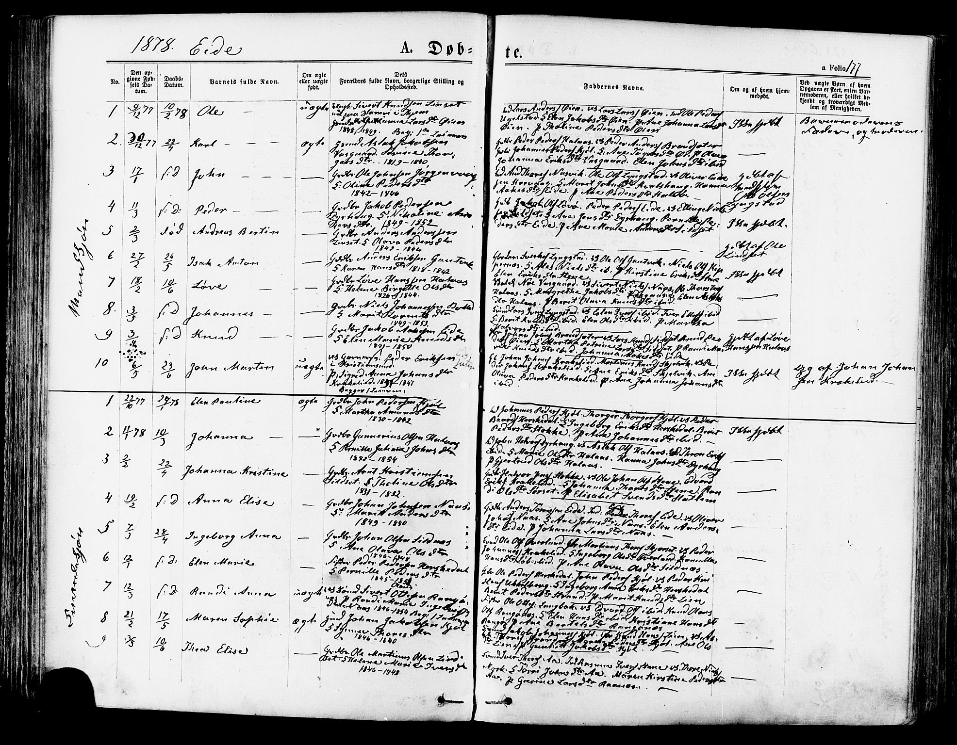 Ministerialprotokoller, klokkerbøker og fødselsregistre - Møre og Romsdal, AV/SAT-A-1454/568/L0806: Parish register (official) no. 568A12 /4, 1878-1884, p. 177