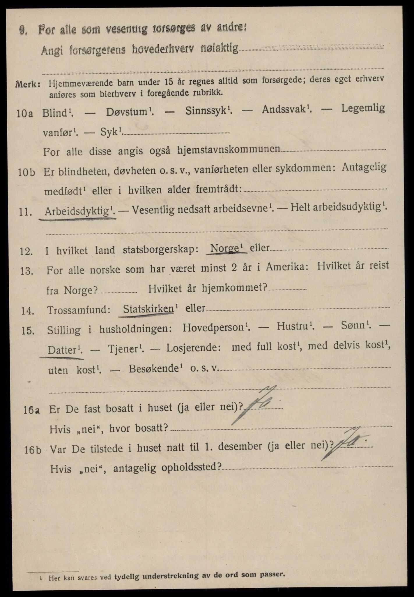 SAT, 1920 census for Hopen, 1920, p. 2001