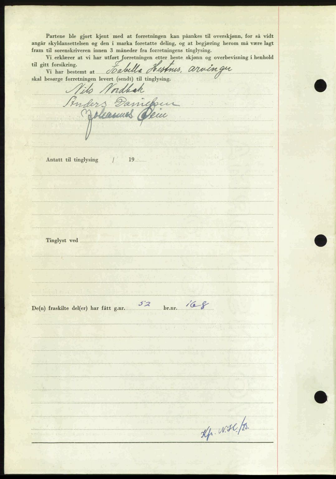 Nordmøre sorenskriveri, AV/SAT-A-4132/1/2/2Ca: Mortgage book no. A106, 1947-1947, Diary no: : 2671/1947