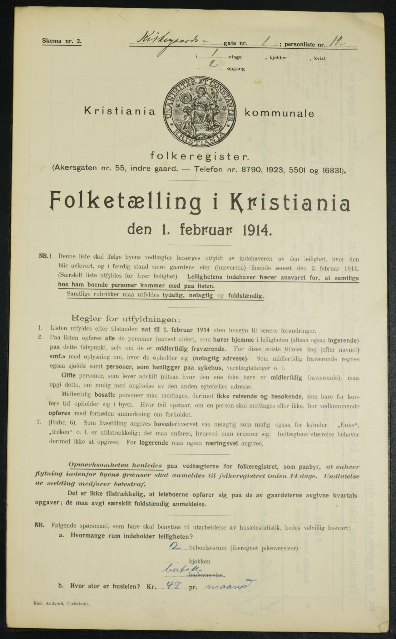 OBA, Municipal Census 1914 for Kristiania, 1914, p. 49989