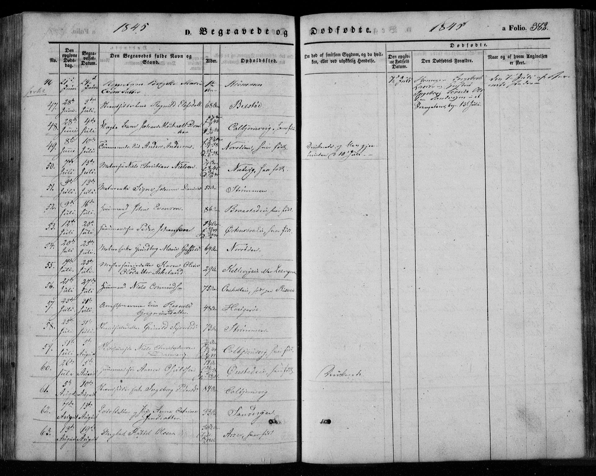 Øyestad sokneprestkontor, AV/SAK-1111-0049/F/Fa/L0014: Parish register (official) no. A 14, 1843-1856, p. 382