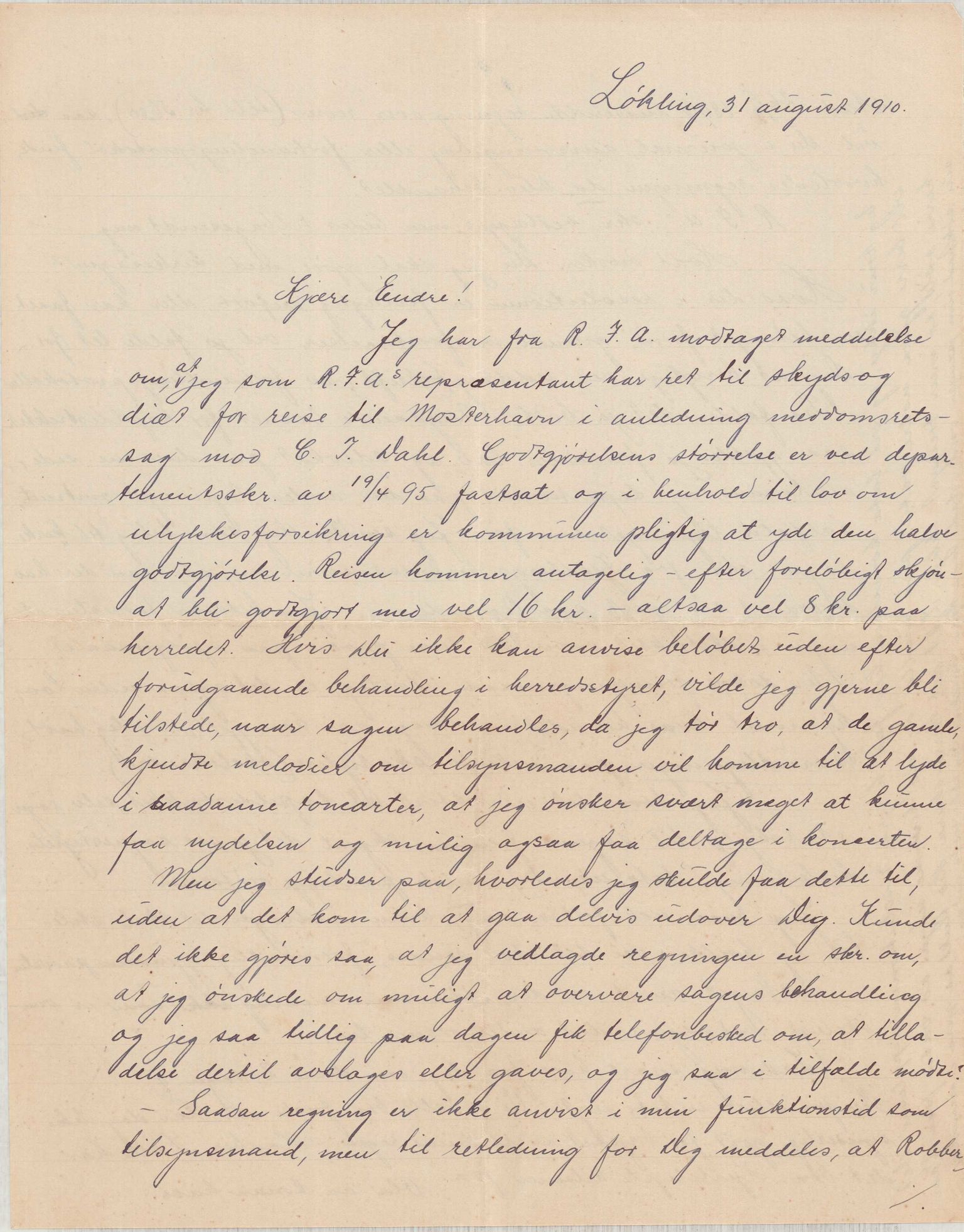 Finnaas kommune. Formannskapet, IKAH/1218a-021/D/Da/L0001/0011: Korrespondanse / saker / Kronologisk ordna korrespondanse , 1908-1912, p. 25