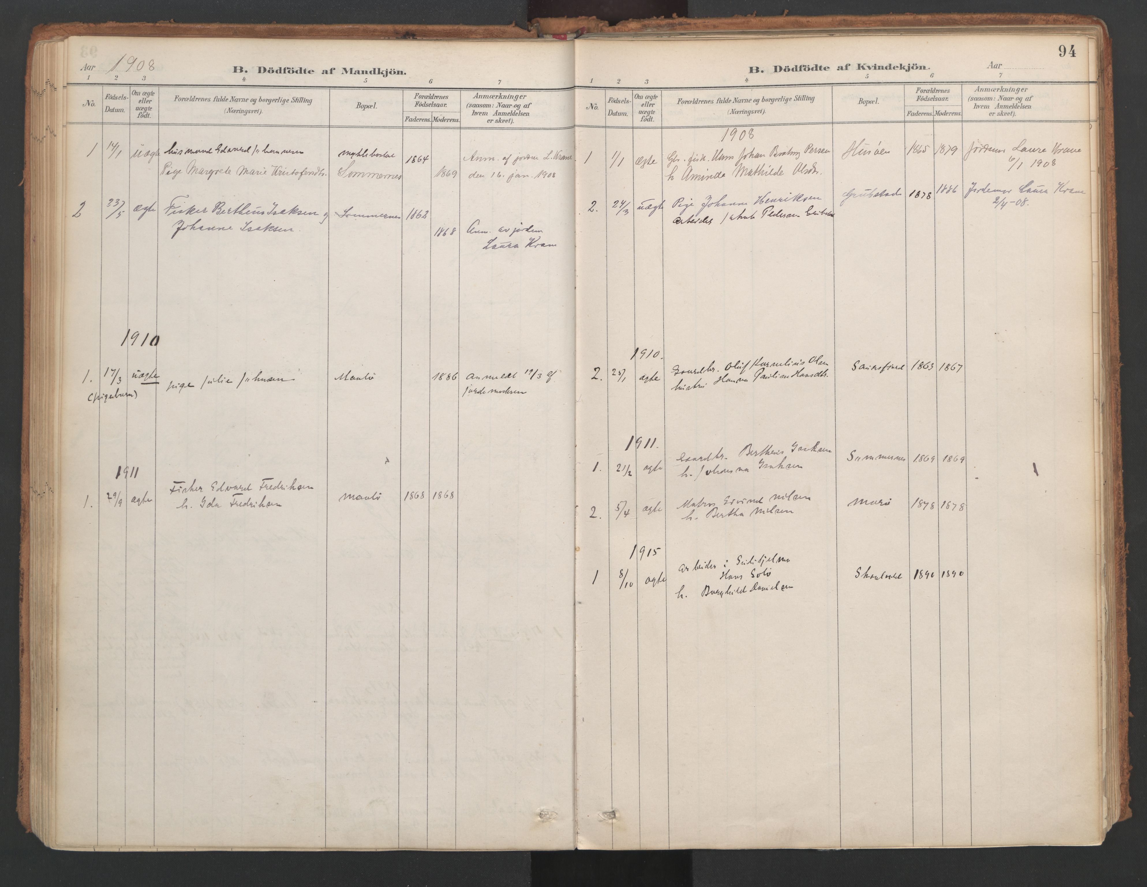 Ministerialprotokoller, klokkerbøker og fødselsregistre - Nordland, AV/SAT-A-1459/857/L0822: Parish register (official) no. 857A02, 1890-1917, p. 94