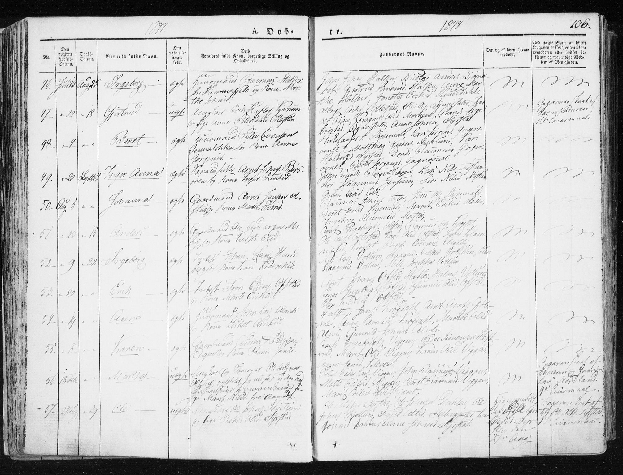 Ministerialprotokoller, klokkerbøker og fødselsregistre - Sør-Trøndelag, AV/SAT-A-1456/665/L0771: Parish register (official) no. 665A06, 1830-1856, p. 106