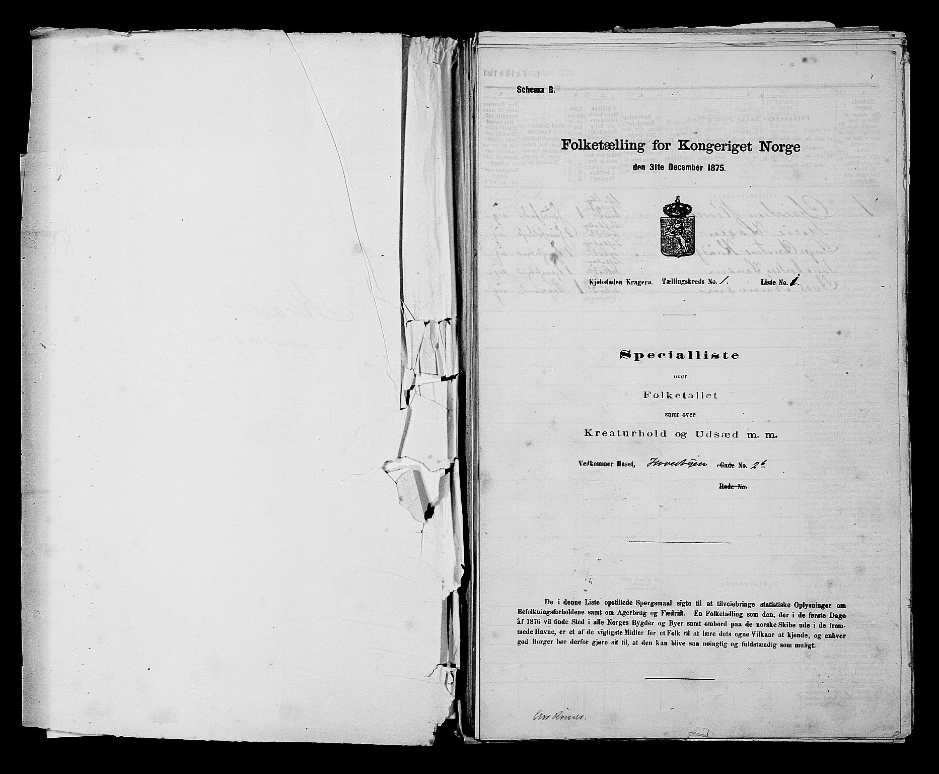 SAKO, 1875 census for 0801P Kragerø, 1875, p. 26