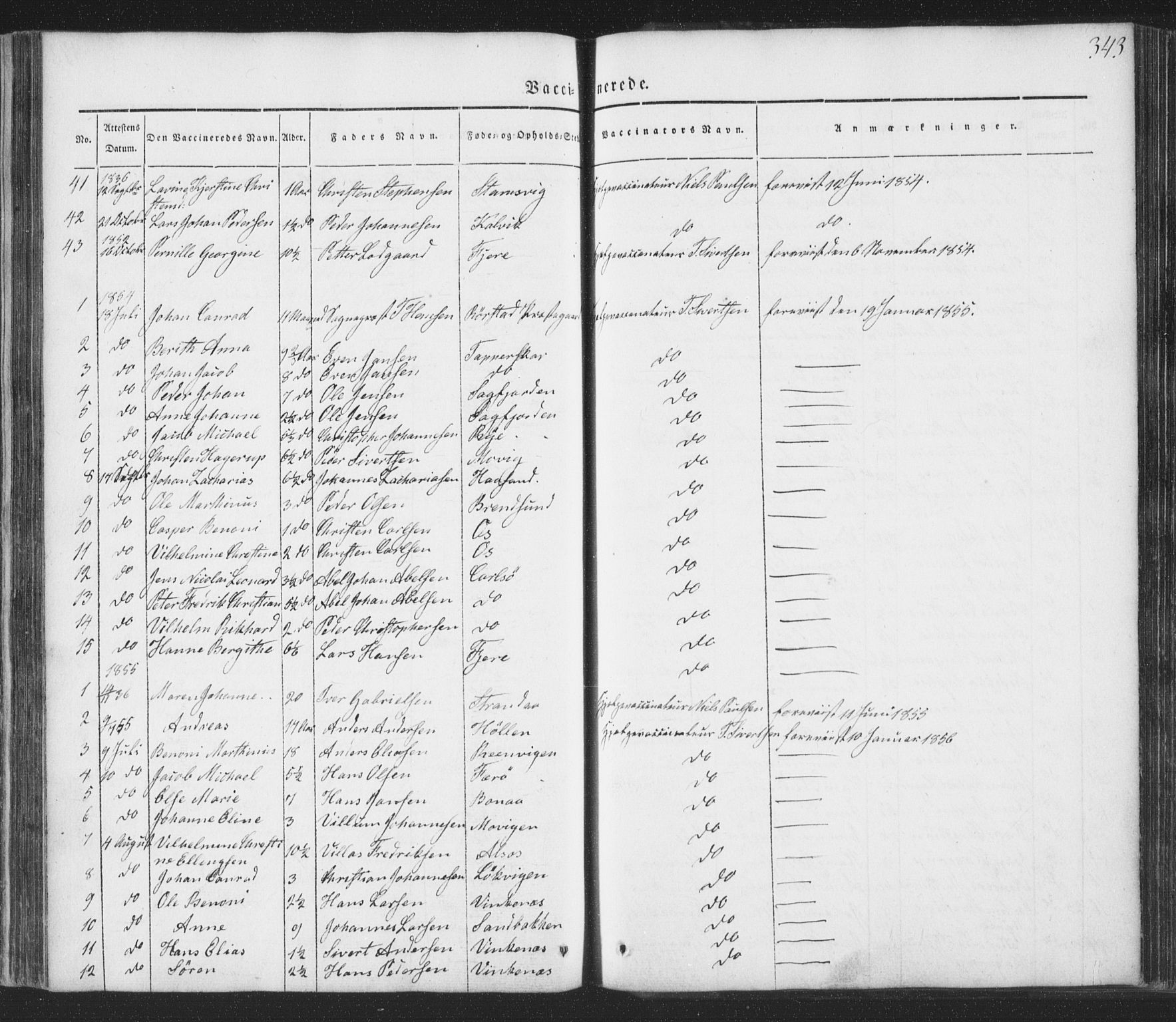 Ministerialprotokoller, klokkerbøker og fødselsregistre - Nordland, AV/SAT-A-1459/853/L0769: Parish register (official) no. 853A08, 1836-1856, p. 343