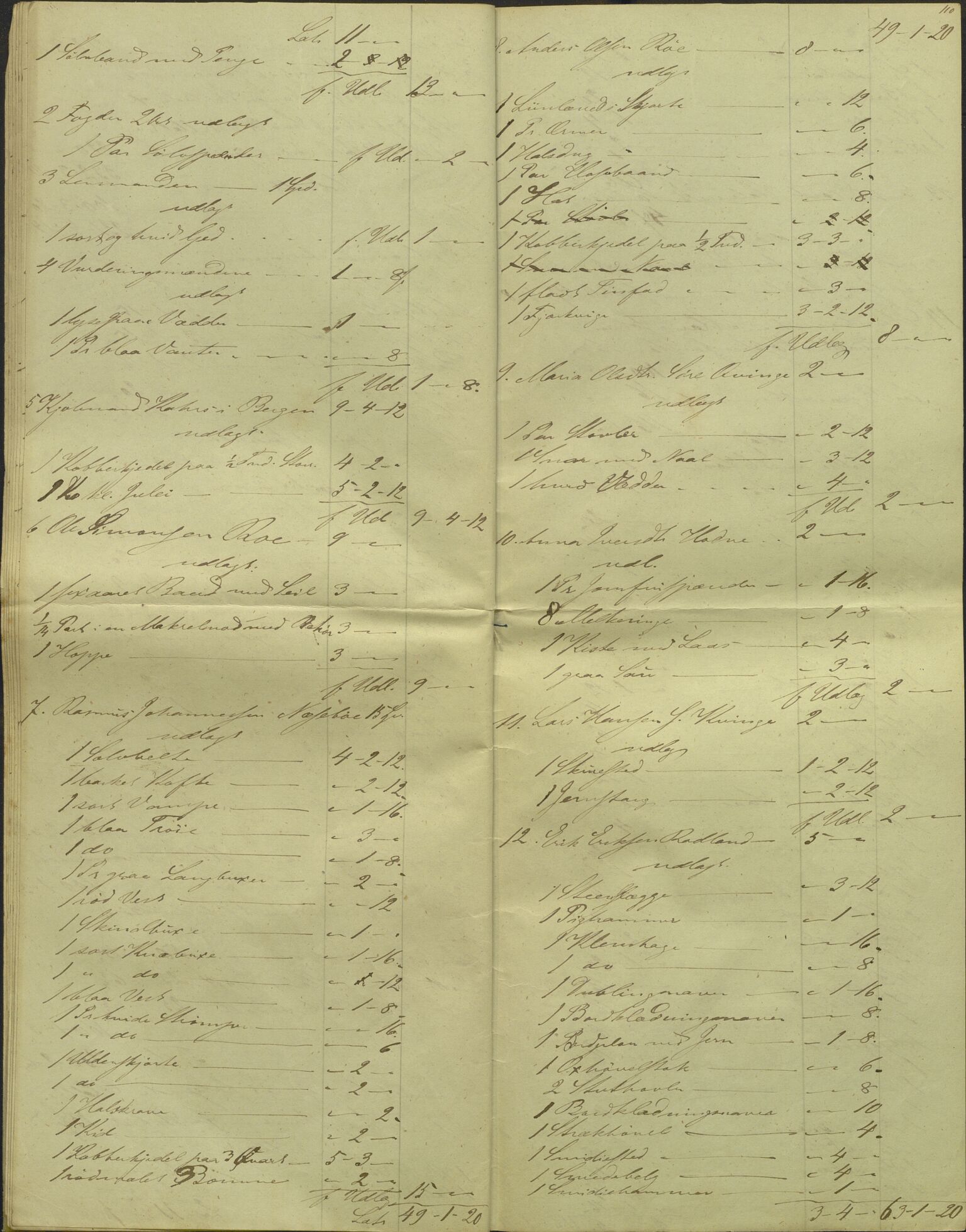 Nordhordland sorenskrivar, AV/SAB-A-2901/1/H/Hd/Hdb/L0001: Konsept til utlodningar, 1850-1852, p. 128