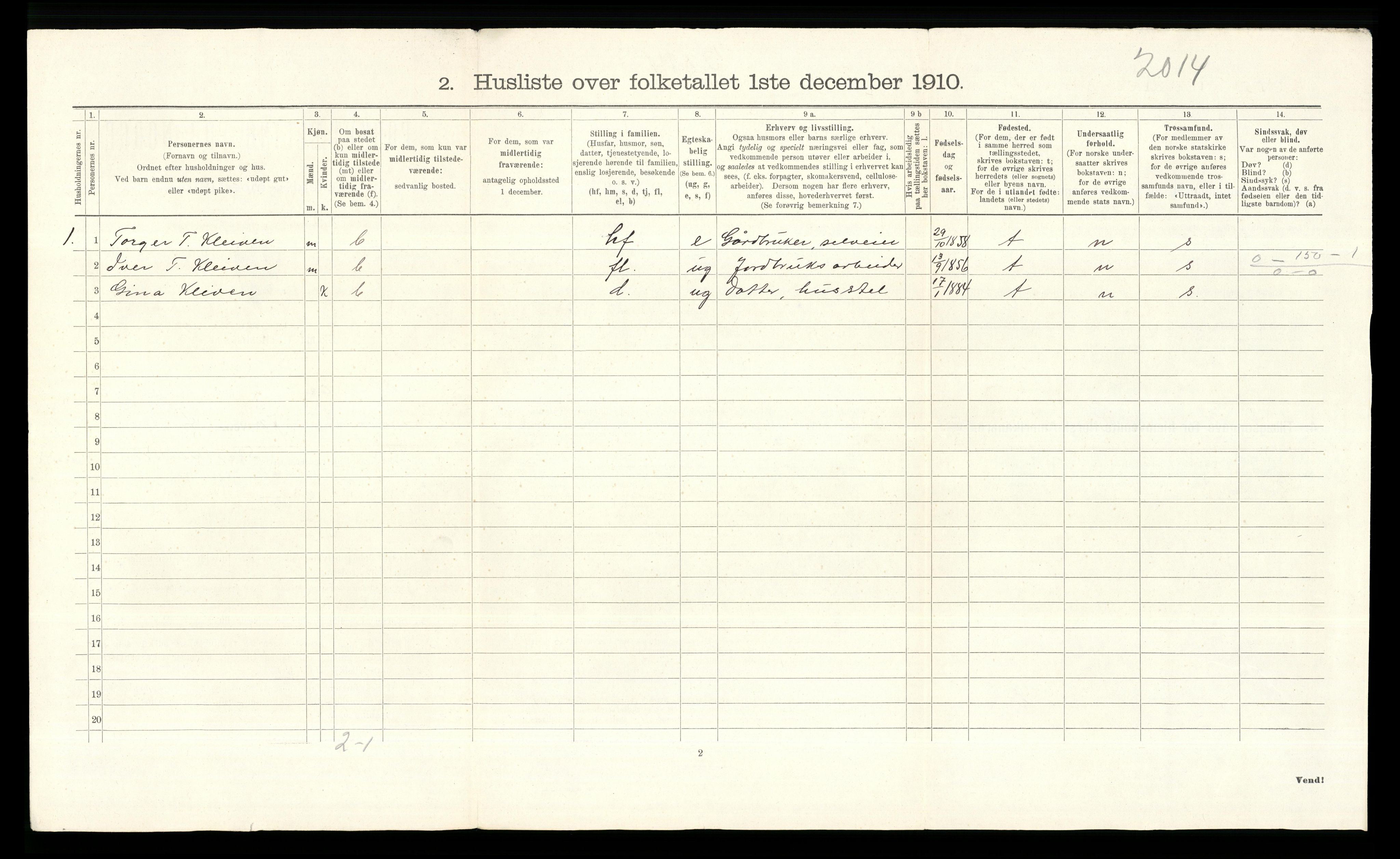 RA, 1910 census for Ringebu, 1910, p. 779