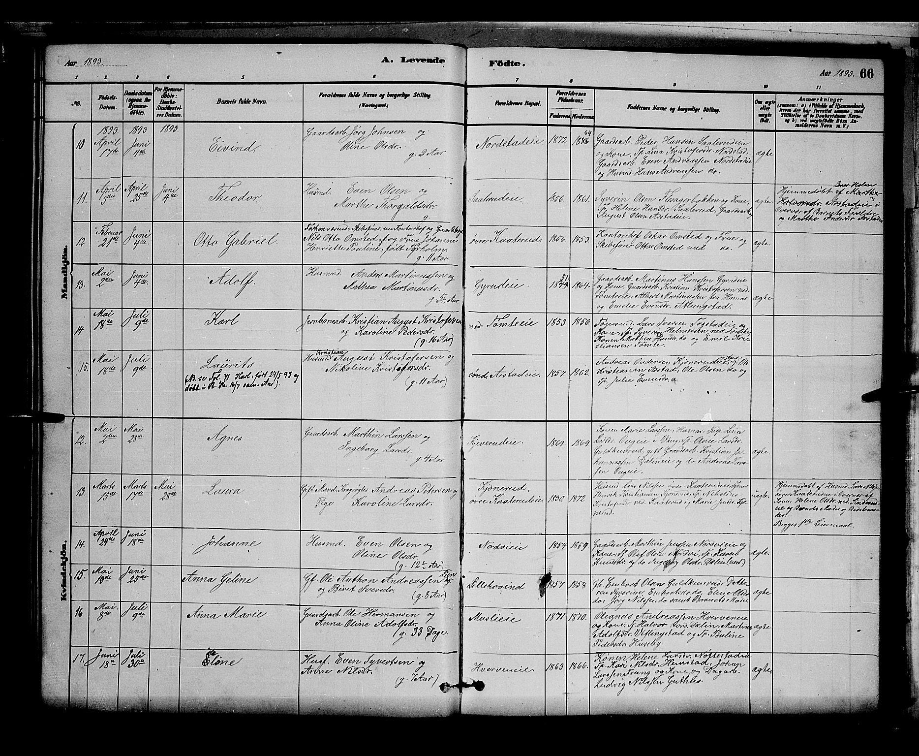 Stange prestekontor, AV/SAH-PREST-002/L/L0007: Parish register (copy) no. 7, 1880-1893, p. 66