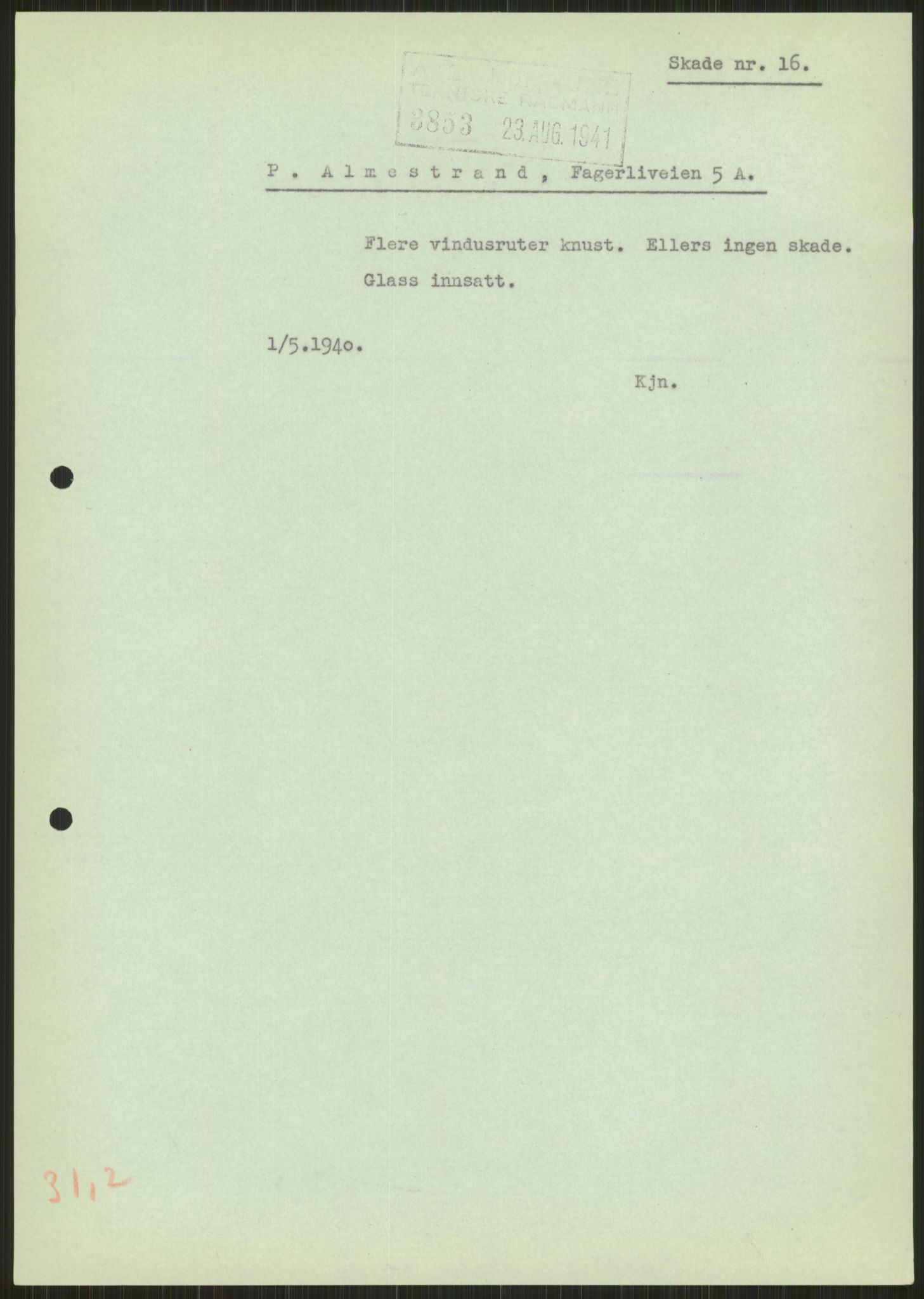 Forsvaret, Forsvarets krigshistoriske avdeling, AV/RA-RAFA-2017/Y/Ya/L0013: II-C-11-31 - Fylkesmenn.  Rapporter om krigsbegivenhetene 1940., 1940, p. 302