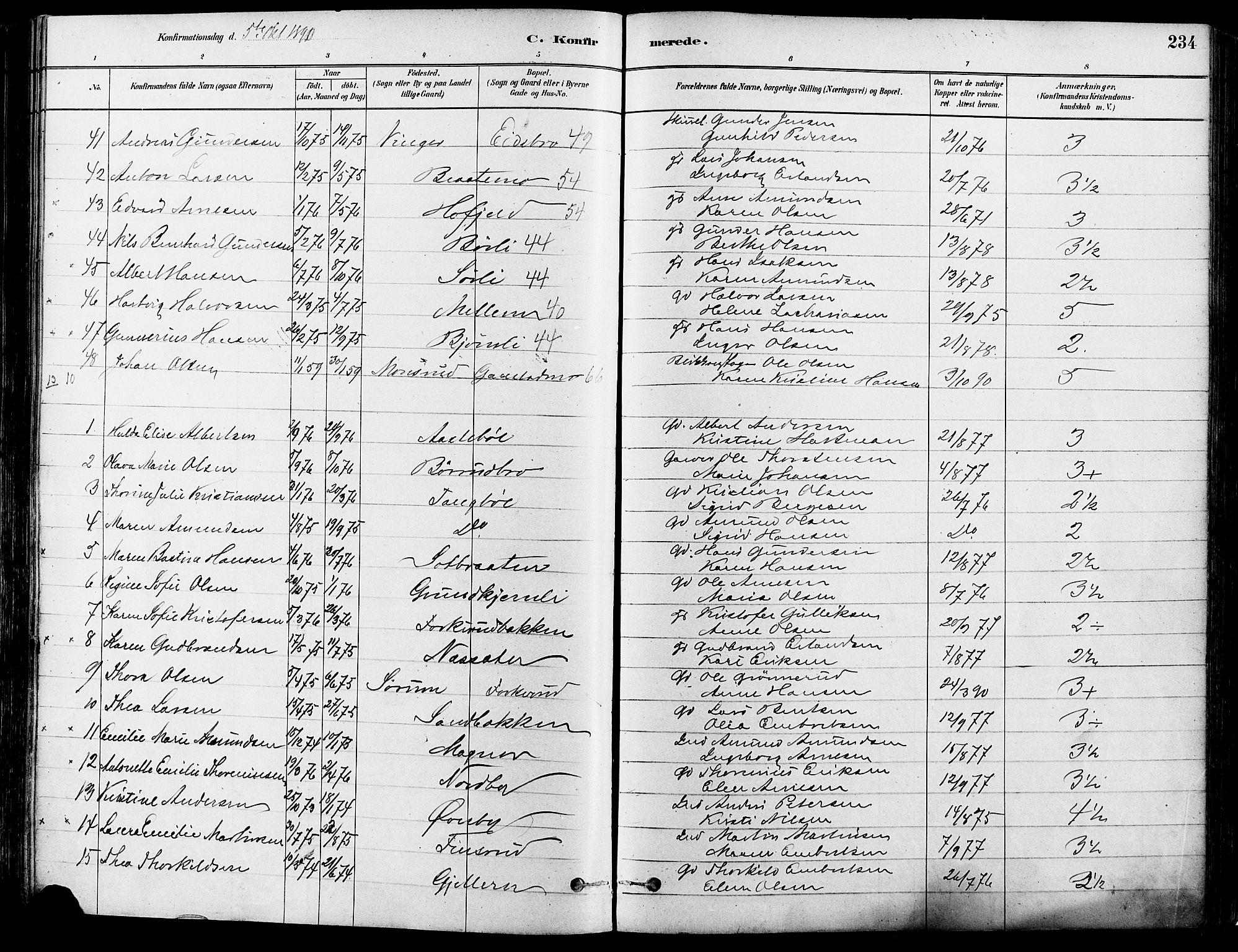 Eidskog prestekontor, AV/SAH-PREST-026/H/Ha/Haa/L0003: Parish register (official) no. 3, 1879-1892, p. 234