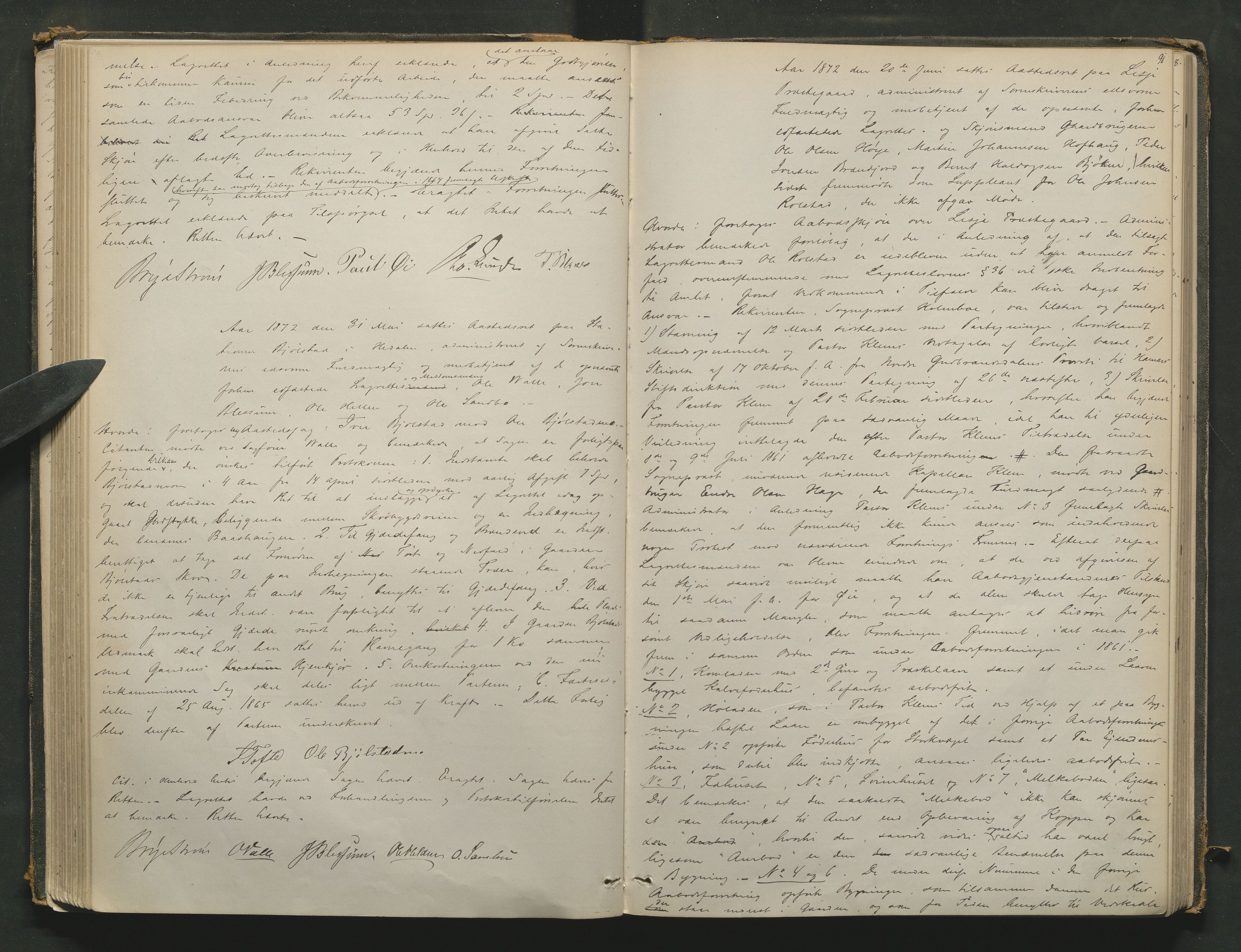 Nord-Gudbrandsdal tingrett, AV/SAH-TING-002/G/Gc/Gcb/L0003: Ekstrarettsprotokoll for åstedssaker, 1867-1876, p. 90b-91a