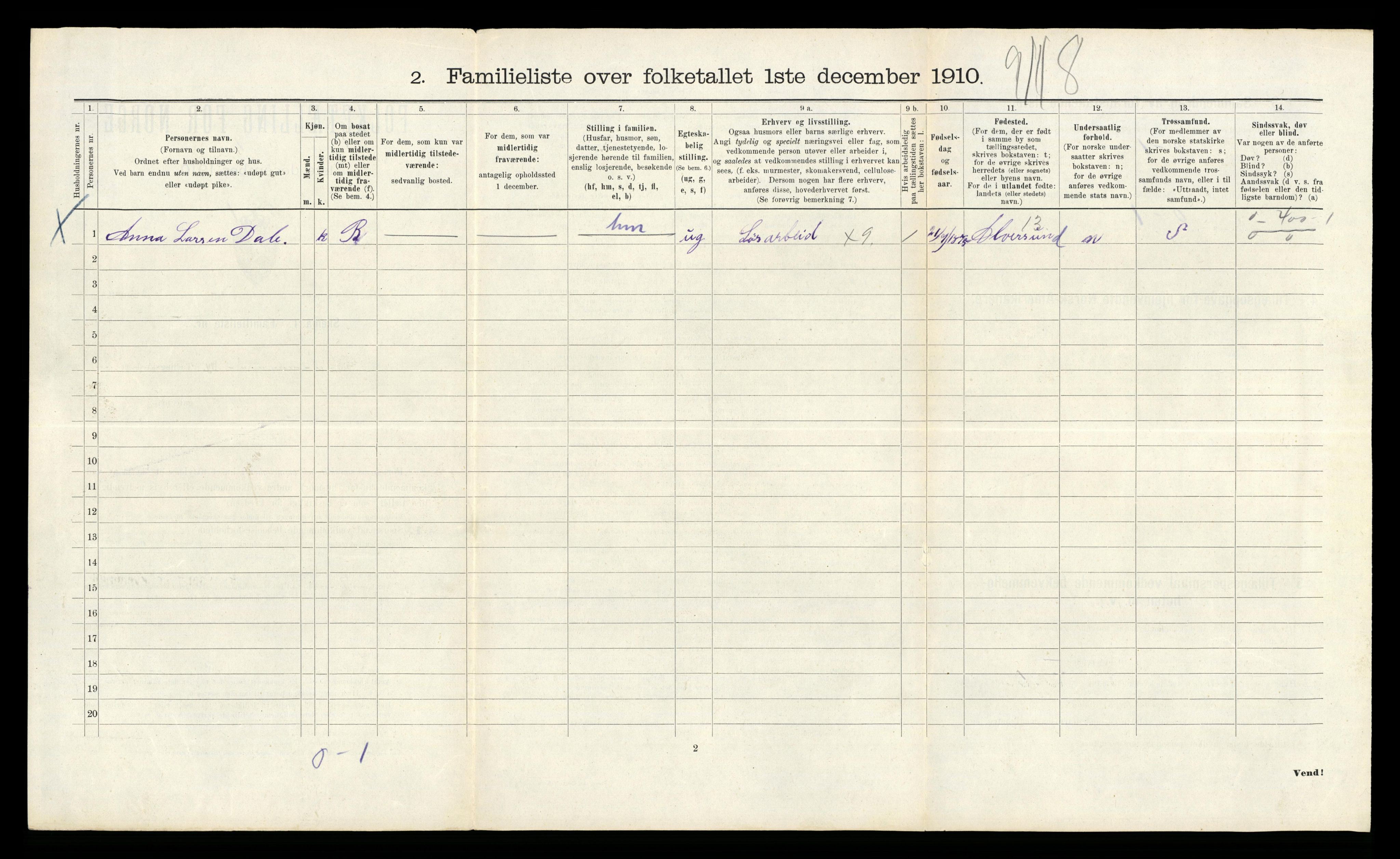 RA, 1910 census for Bergen, 1910, p. 10942