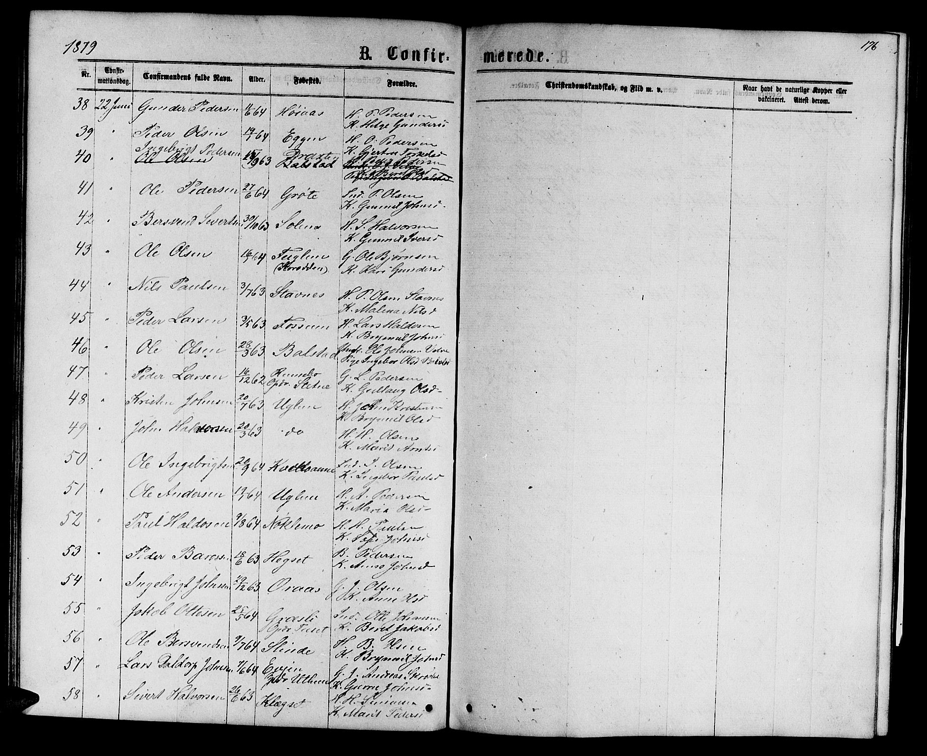 Ministerialprotokoller, klokkerbøker og fødselsregistre - Sør-Trøndelag, AV/SAT-A-1456/695/L1156: Parish register (copy) no. 695C07, 1869-1888, p. 176