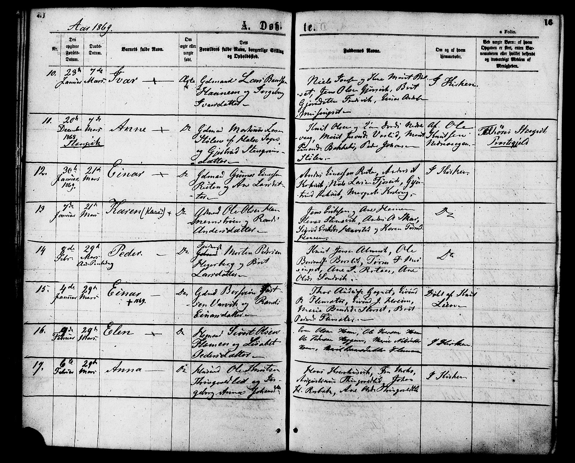 Ministerialprotokoller, klokkerbøker og fødselsregistre - Møre og Romsdal, AV/SAT-A-1454/586/L0986: Parish register (official) no. 586A12, 1867-1878, p. 16