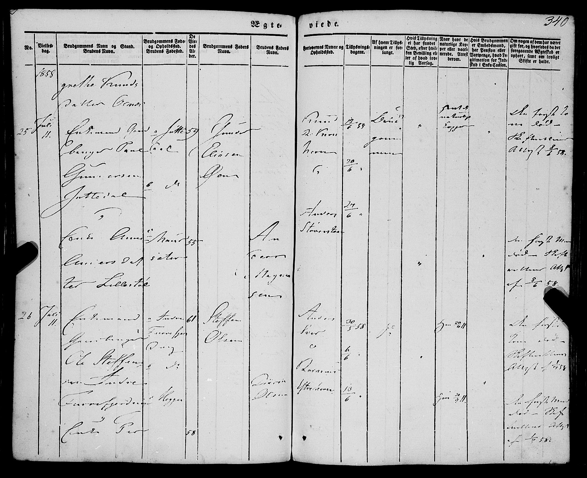 Eid sokneprestembete, AV/SAB-A-82301/H/Haa/Haaa/L0007: Parish register (official) no. A 7, 1844-1858, p. 340