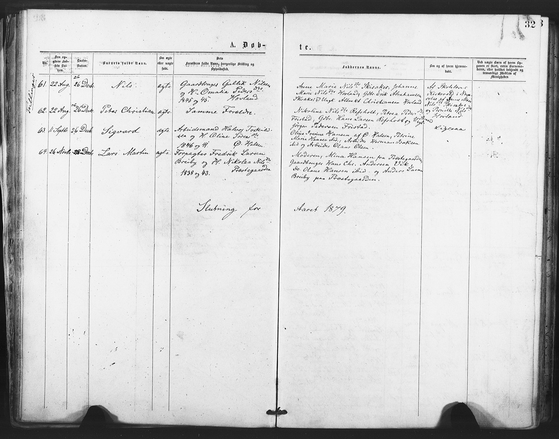 Tjølling kirkebøker, AV/SAKO-A-60/F/Fa/L0008: Parish register (official) no. 8, 1877-1886, p. 32