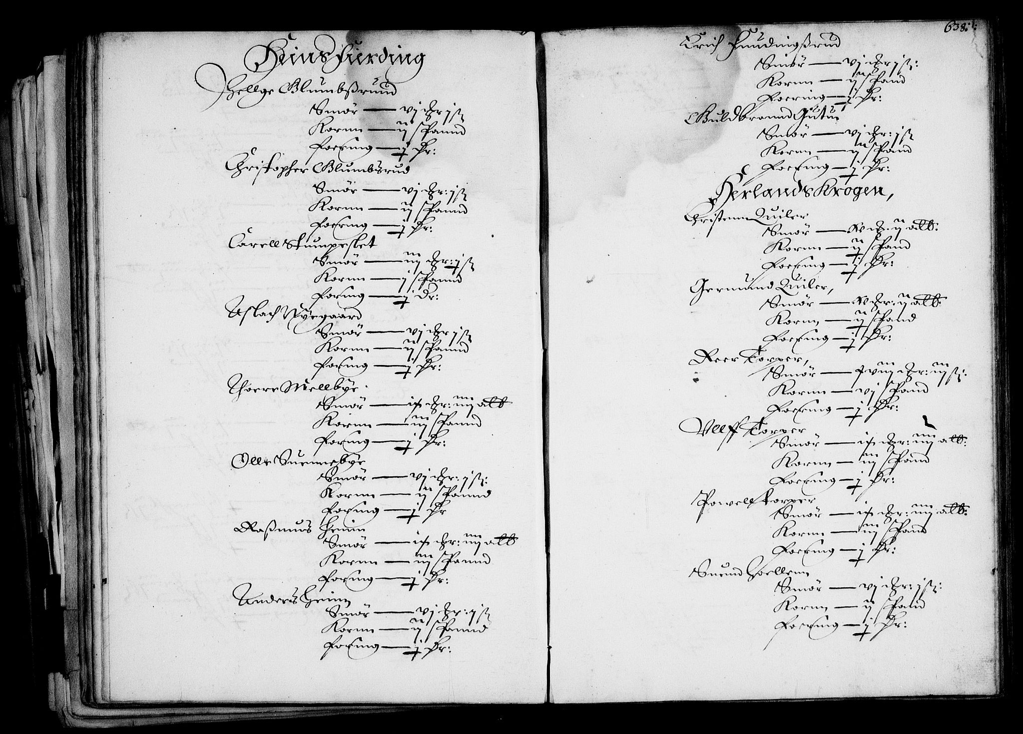 Rentekammeret inntil 1814, Realistisk ordnet avdeling, AV/RA-EA-4070/N/Na/L0001: [XI f]: Akershus stifts jordebok, 1652, p. 637b-638a