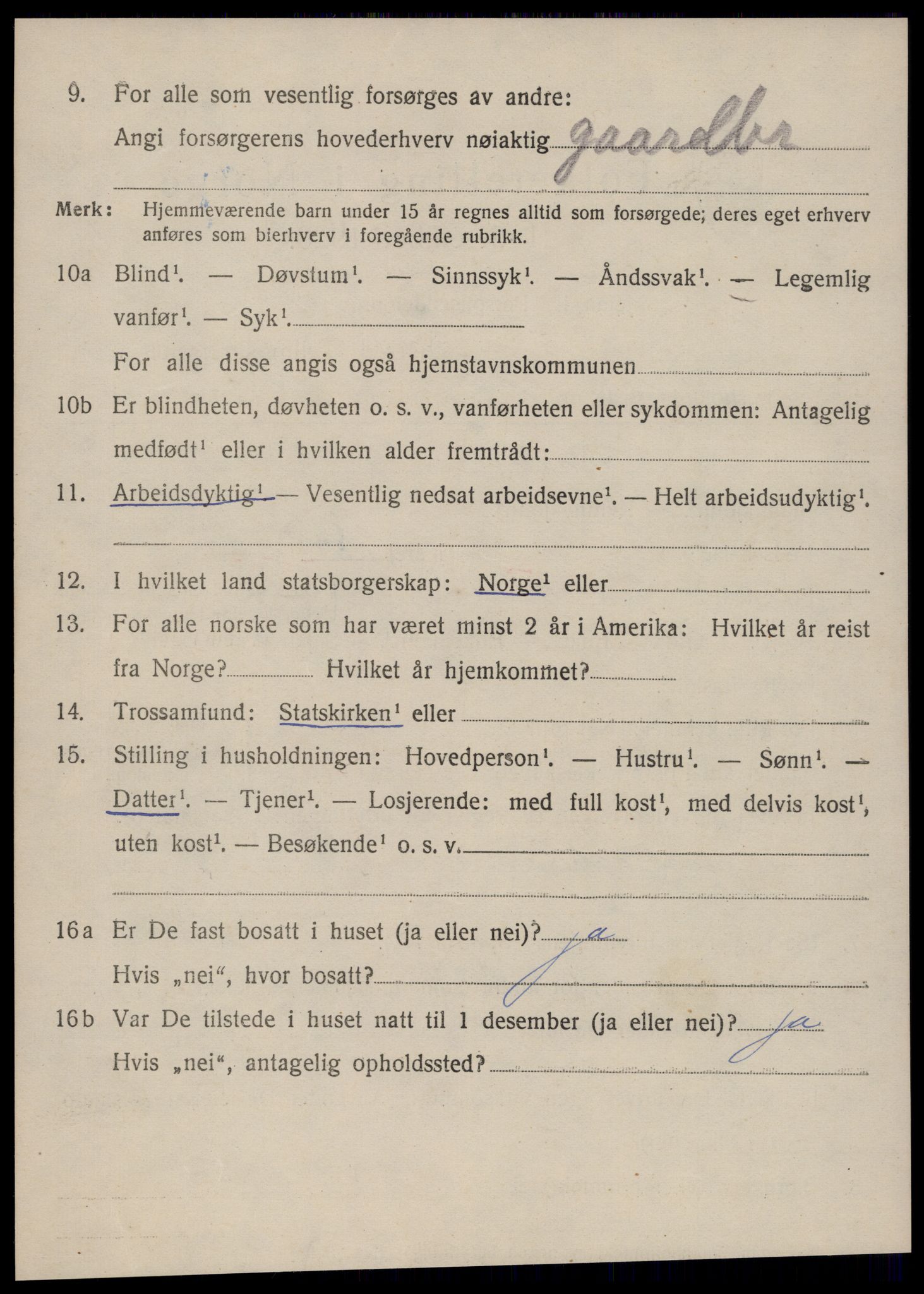 SAT, 1920 census for Sunnylven, 1920, p. 3655