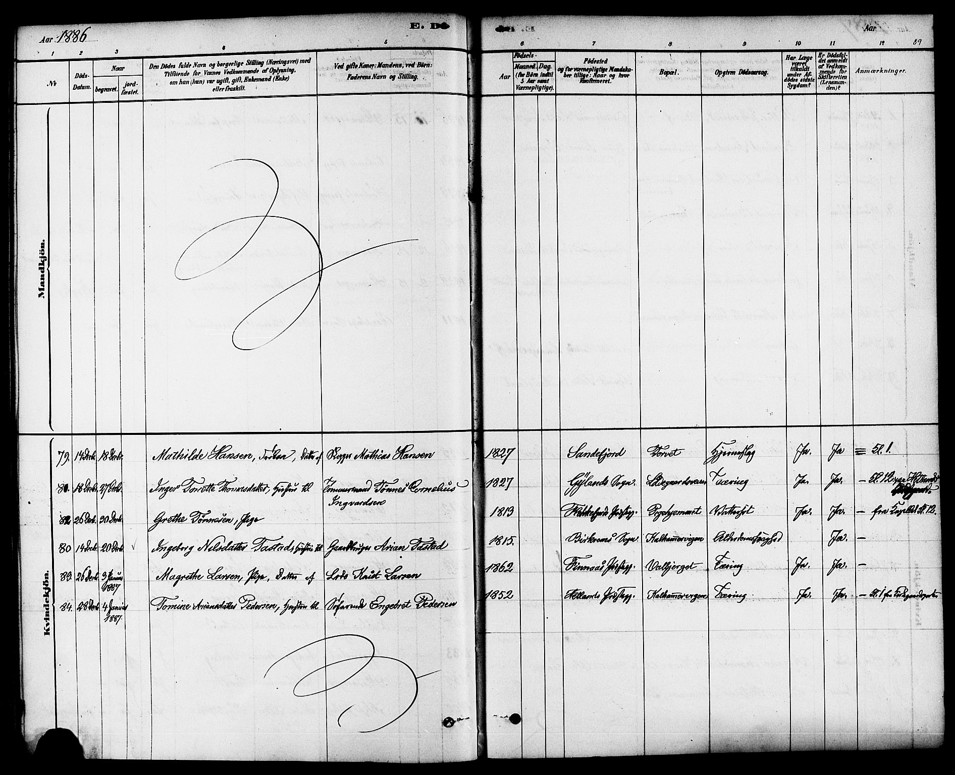 Domkirken sokneprestkontor, AV/SAST-A-101812/001/30/30BA/L0027: Parish register (official) no. A 26, 1878-1896, p. 89