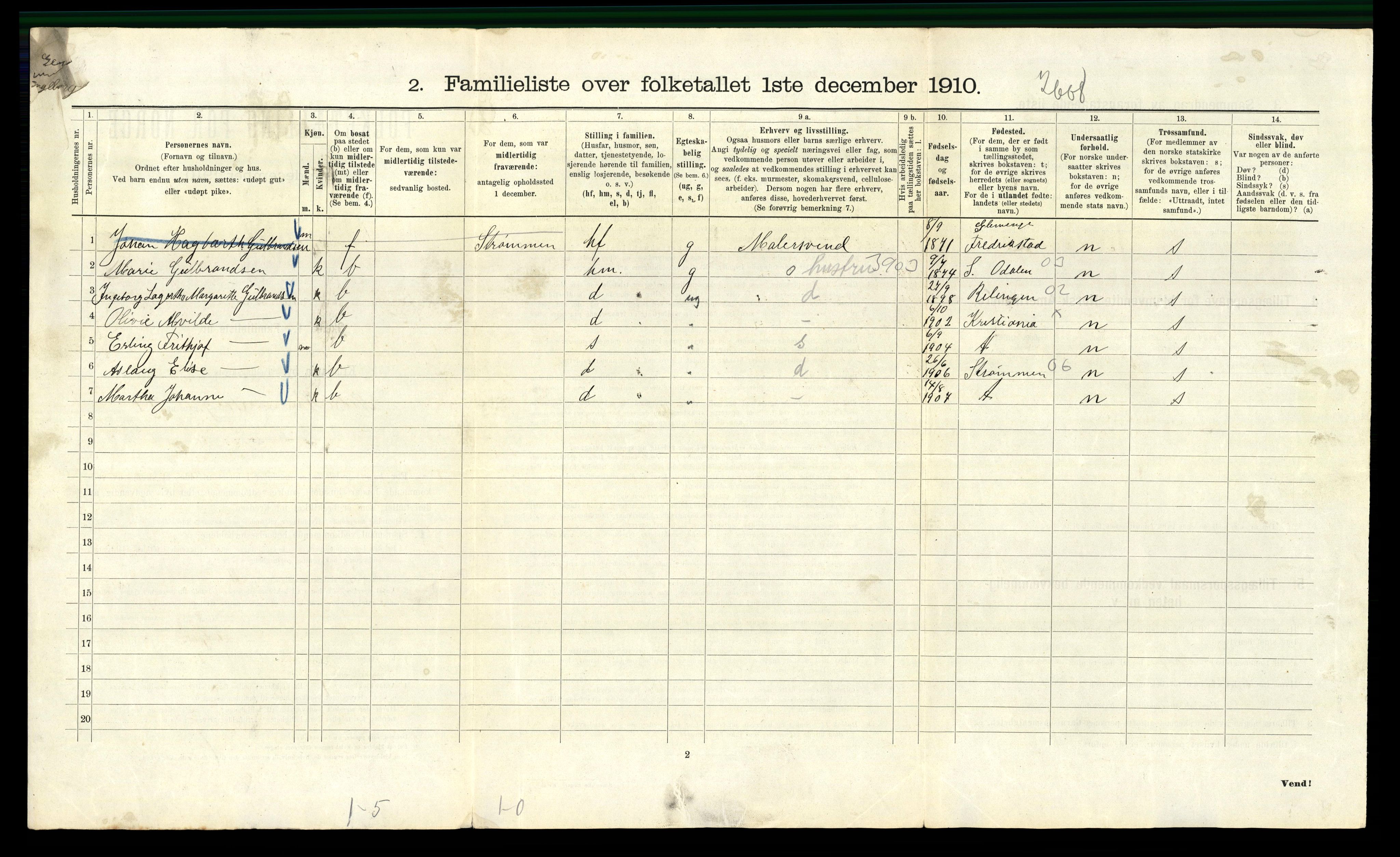 RA, 1910 census for Kristiania, 1910, p. 67648