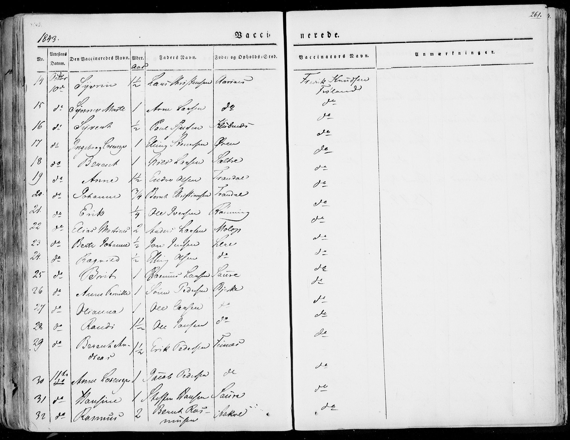 Ministerialprotokoller, klokkerbøker og fødselsregistre - Møre og Romsdal, AV/SAT-A-1454/515/L0208: Parish register (official) no. 515A04, 1830-1846, p. 261