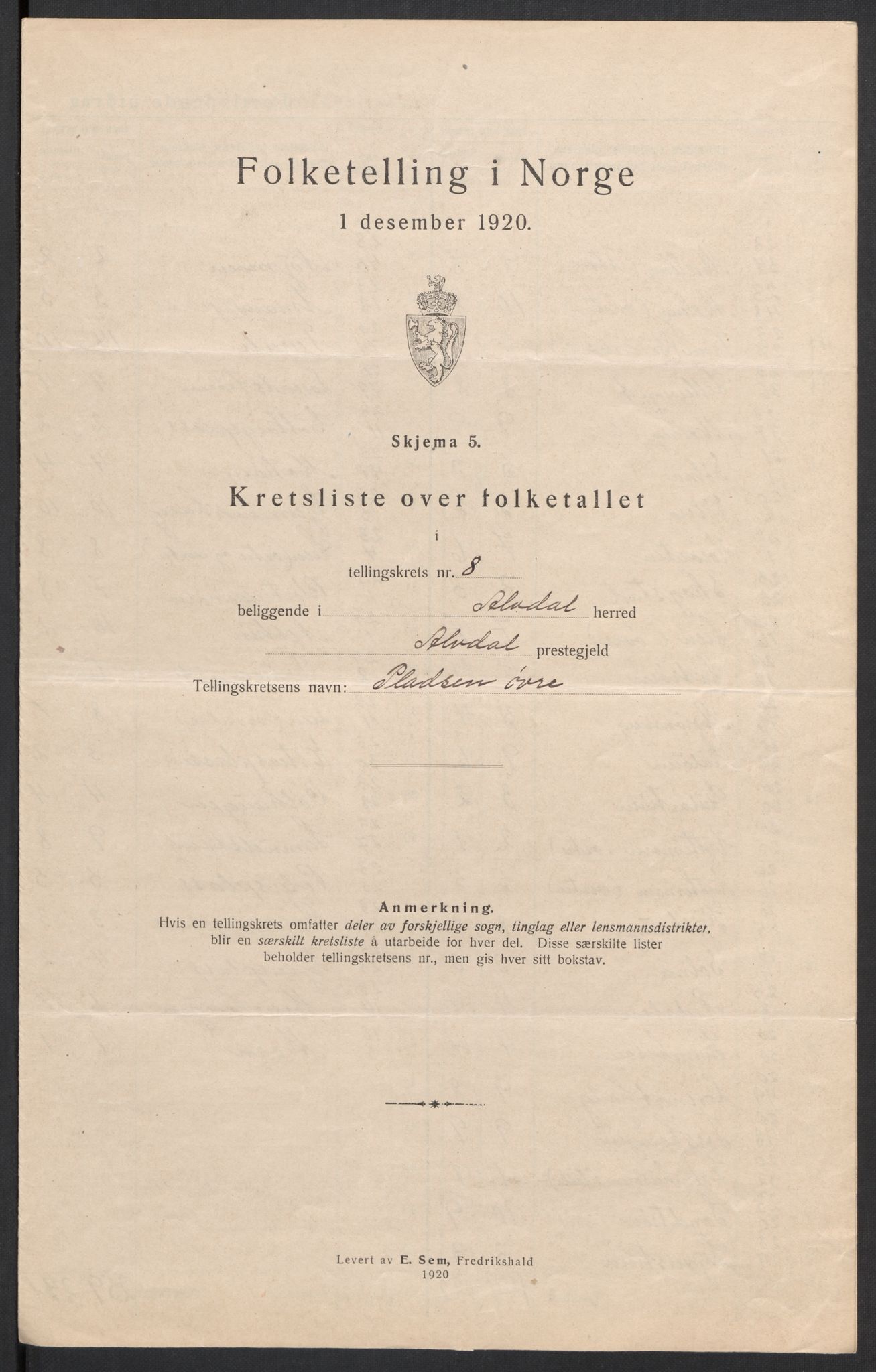 SAH, 1920 census for Alvdal, 1920, p. 35