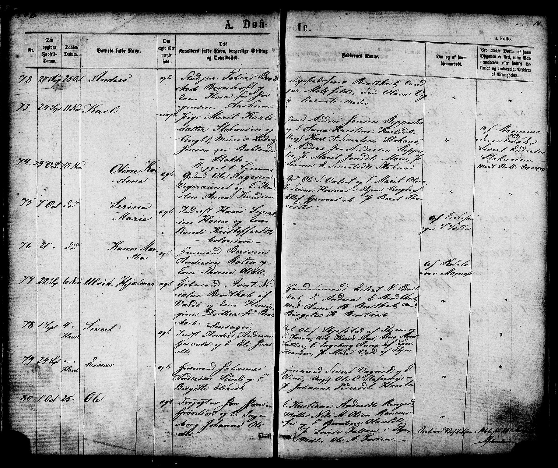 Ministerialprotokoller, klokkerbøker og fødselsregistre - Sør-Trøndelag, SAT/A-1456/606/L0293: Parish register (official) no. 606A08, 1866-1877, p. 10