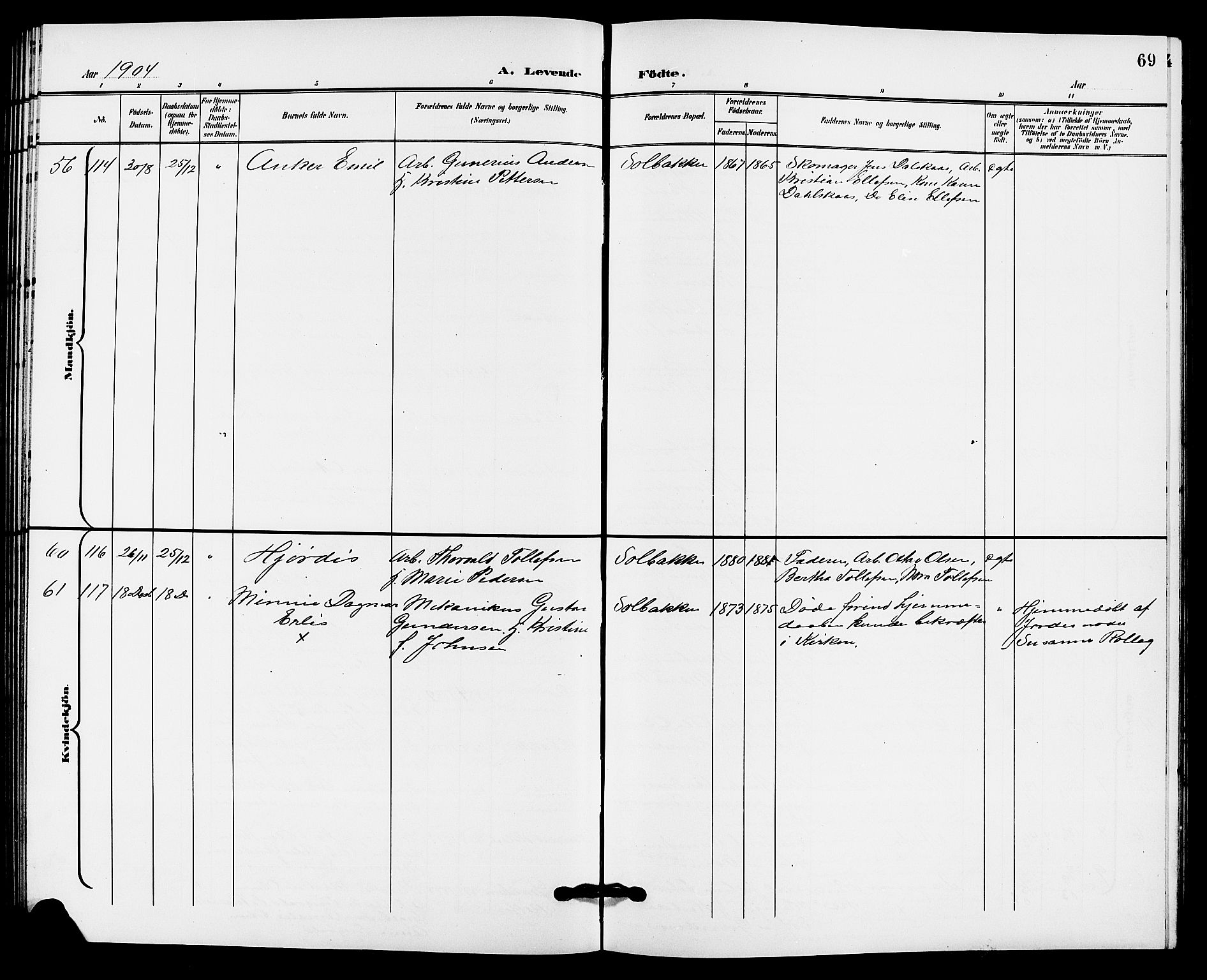 Solum kirkebøker, SAKO/A-306/G/Gb/L0004: Parish register (copy) no. II 4, 1898-1905, p. 69