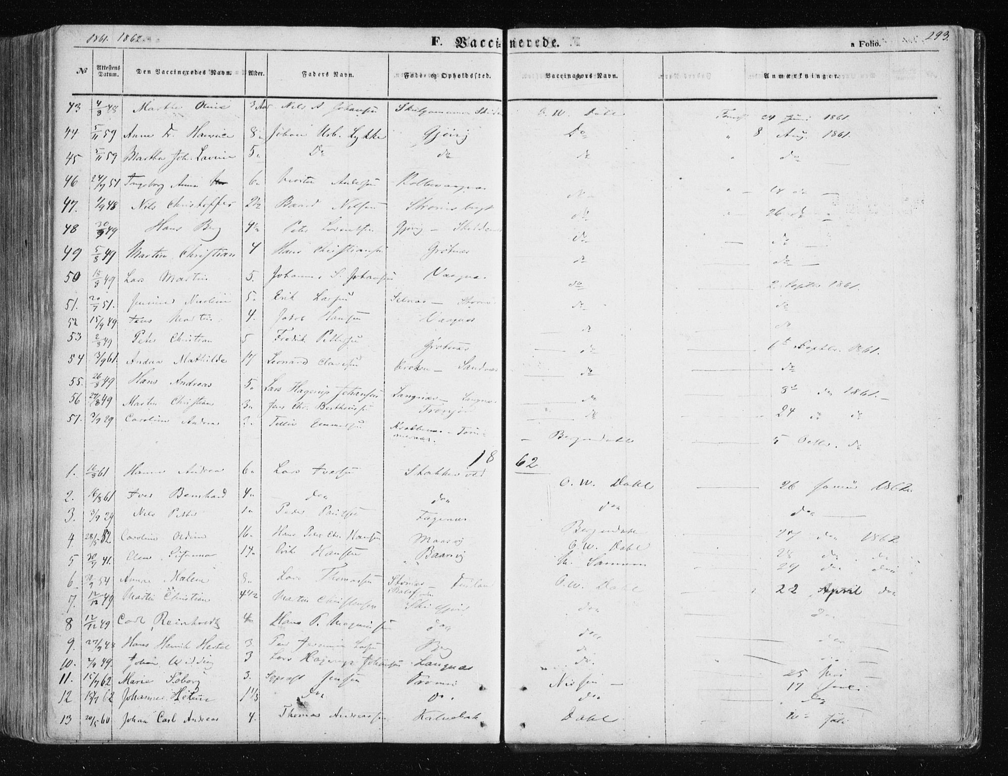 Tromsøysund sokneprestkontor, SATØ/S-1304/G/Ga/L0001kirke: Parish register (official) no. 1, 1856-1867, p. 293