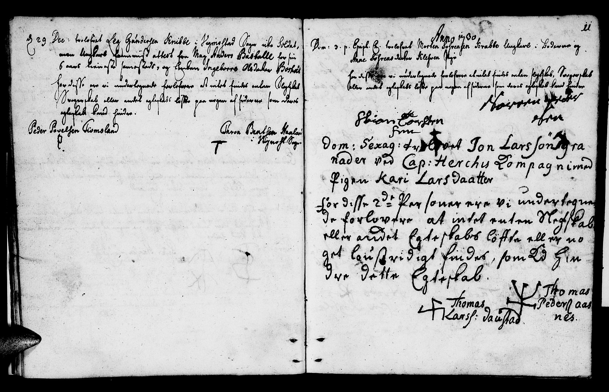 Mandal sokneprestkontor, SAK/1111-0030/F/Fa/Fab/L0001: Parish register (official) no. A 1, 1720-1793, p. 11