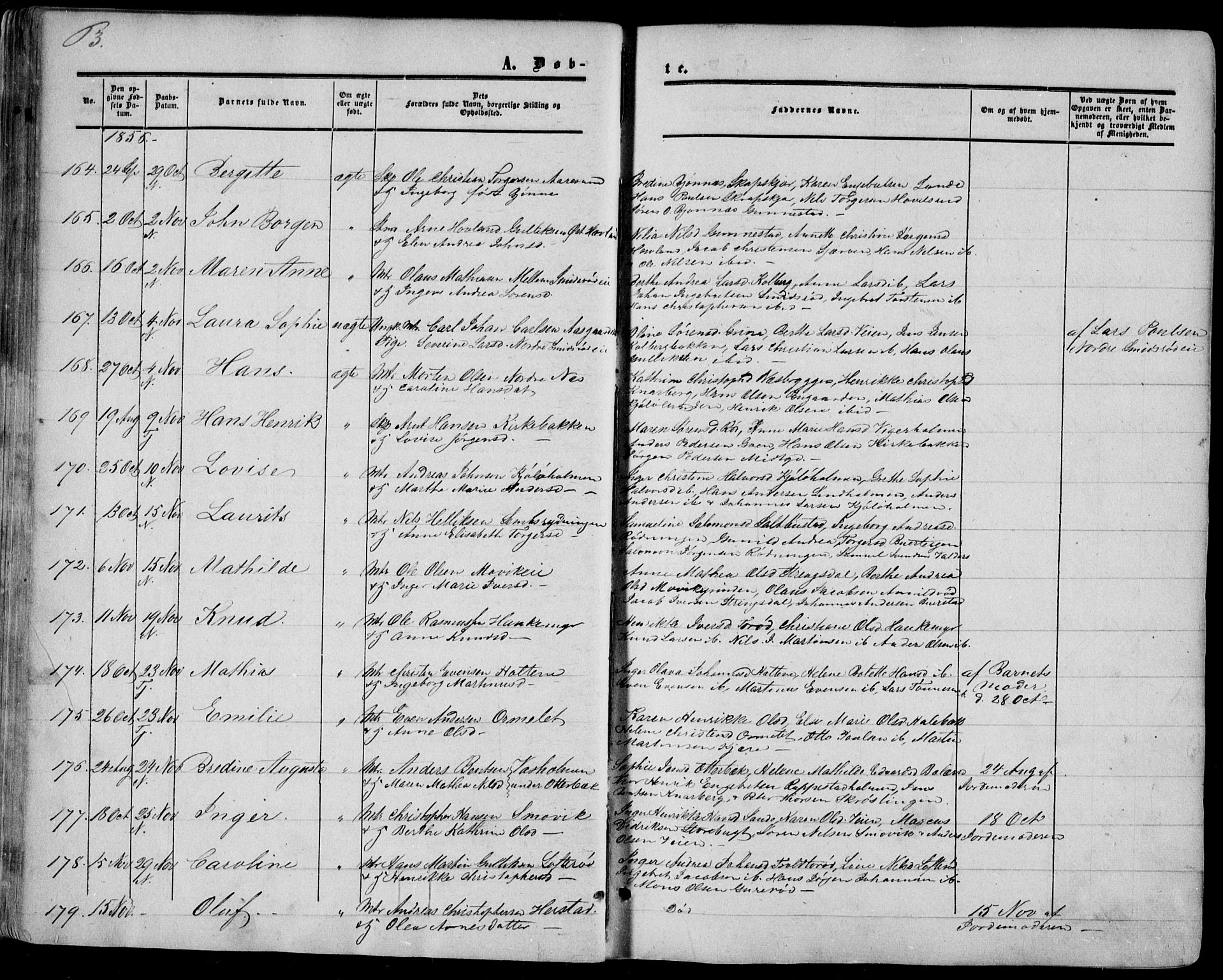 Nøtterøy kirkebøker, AV/SAKO-A-354/F/Fa/L0006: Parish register (official) no. I 6, 1852-1864, p. 63