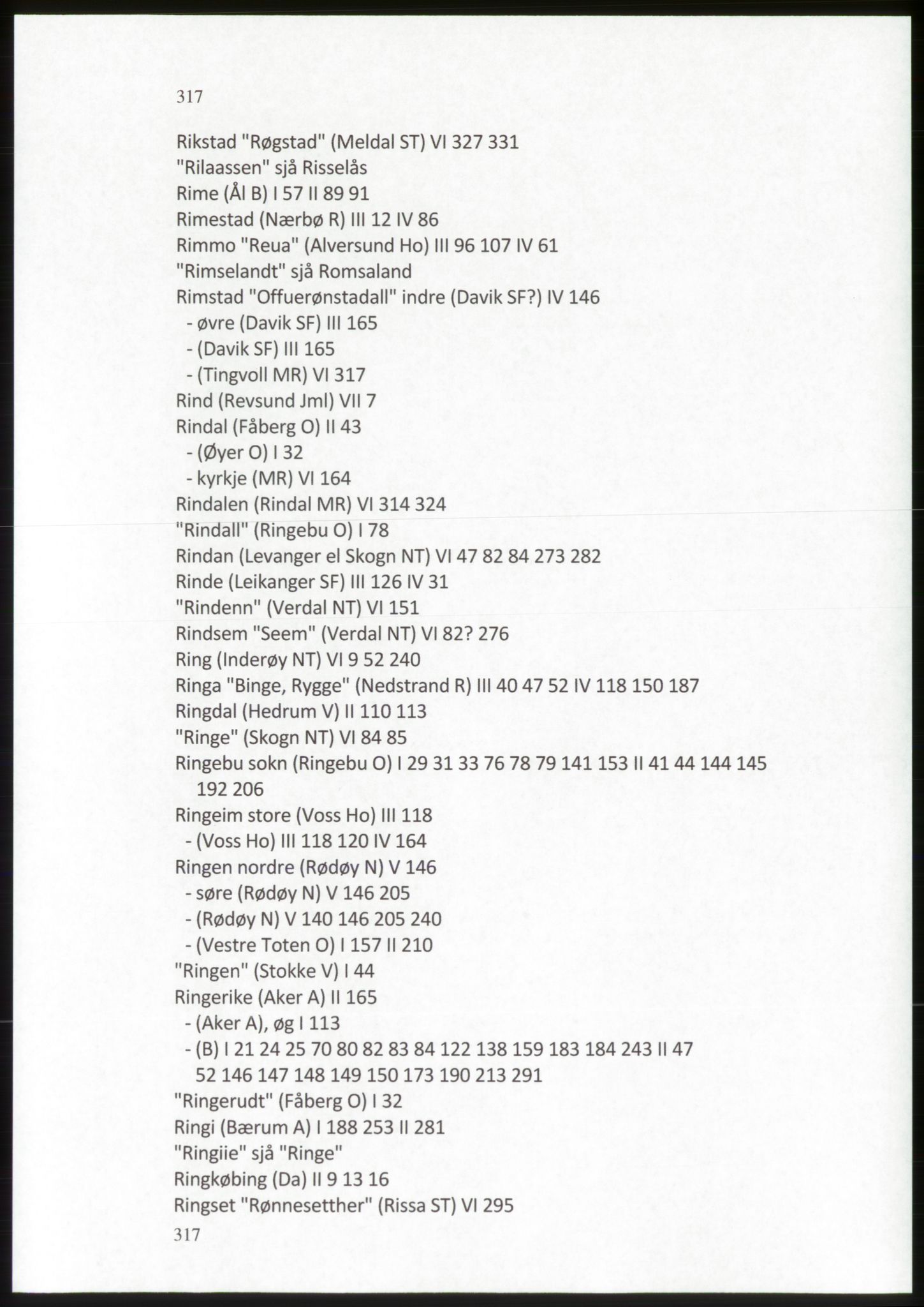 Publikasjoner utgitt av Arkivverket, PUBL/PUBL-001/C/0009: Stedsnavnregister, 1548-1567, p. 317