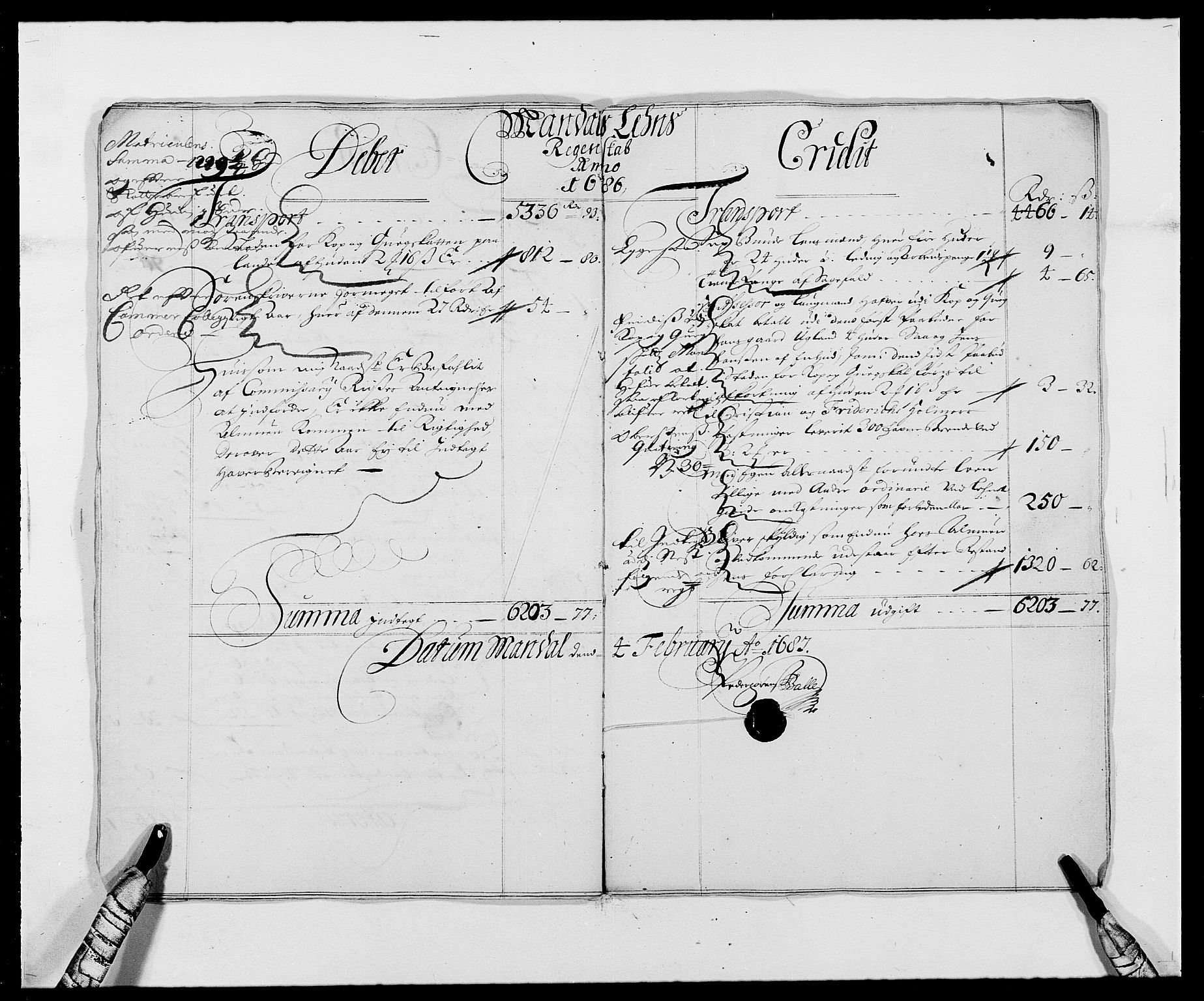Rentekammeret inntil 1814, Reviderte regnskaper, Fogderegnskap, AV/RA-EA-4092/R42/L2542: Mandal fogderi, 1685-1687, p. 8