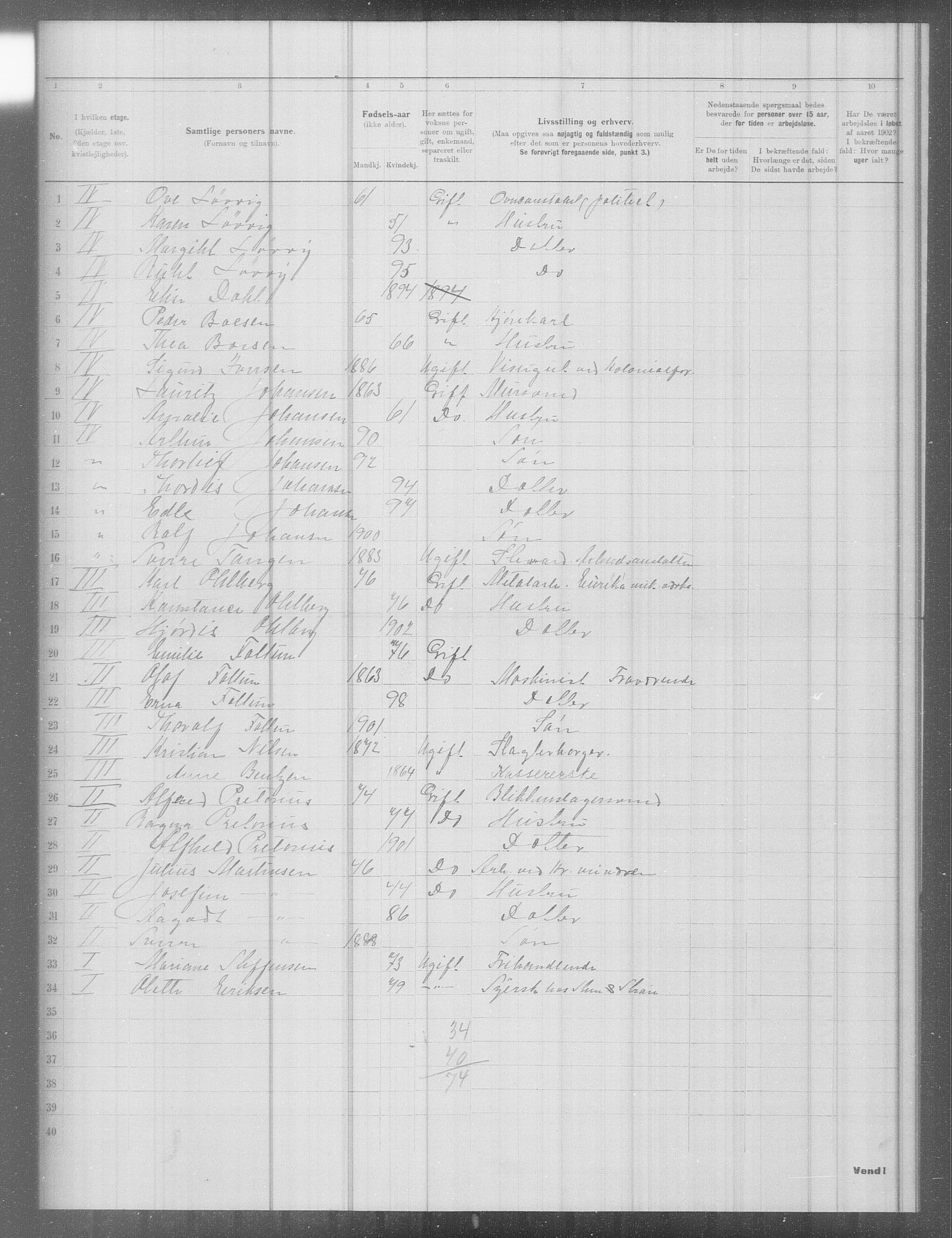 OBA, Municipal Census 1902 for Kristiania, 1902, p. 7590