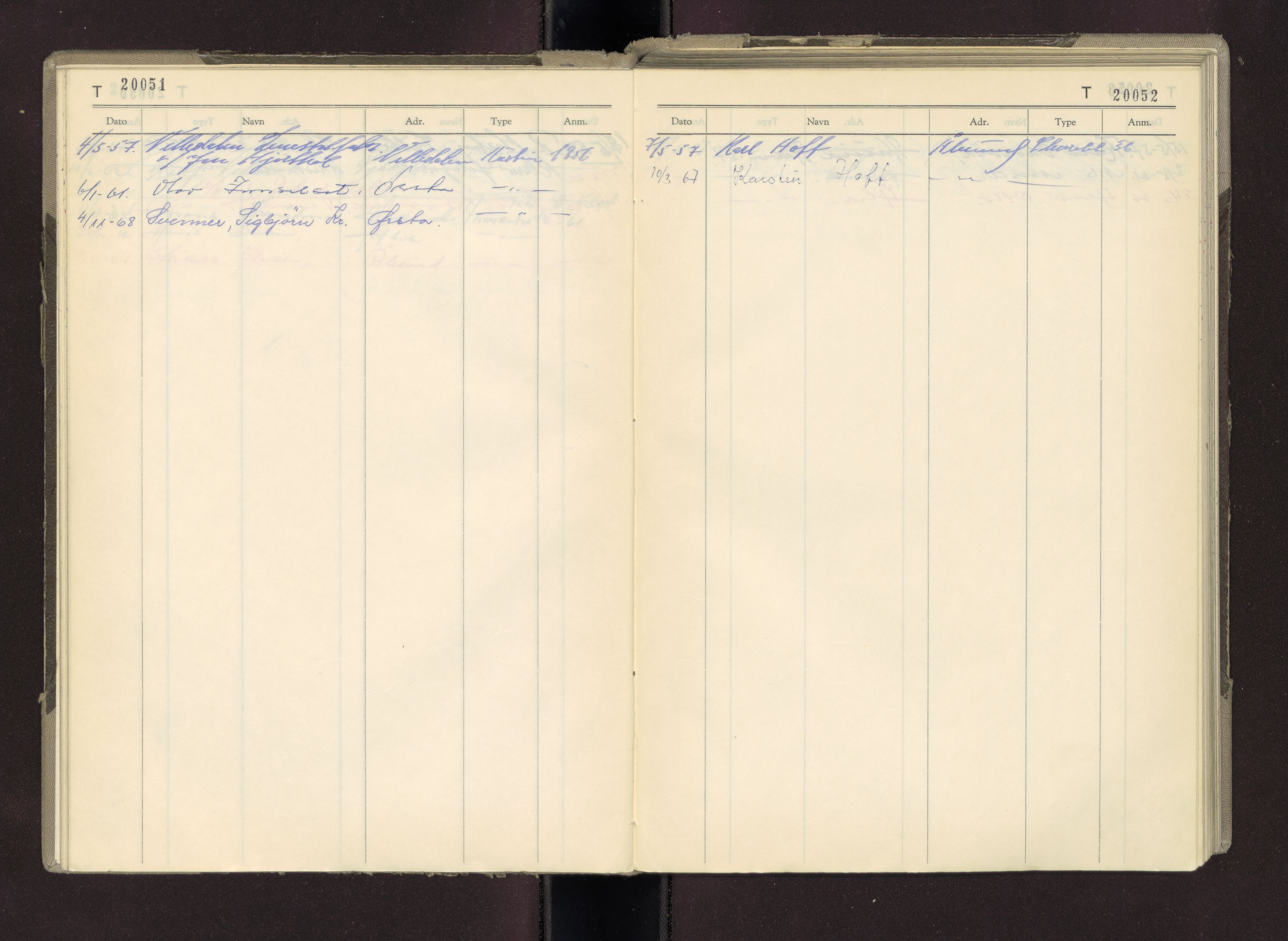 Møre og Romsdal vegkontor - Ålesund trafikkstasjon, AV/SAT-A-4099/F/Fc/L0014: Bilregister; T 20000 - T 20500, 1955-1970