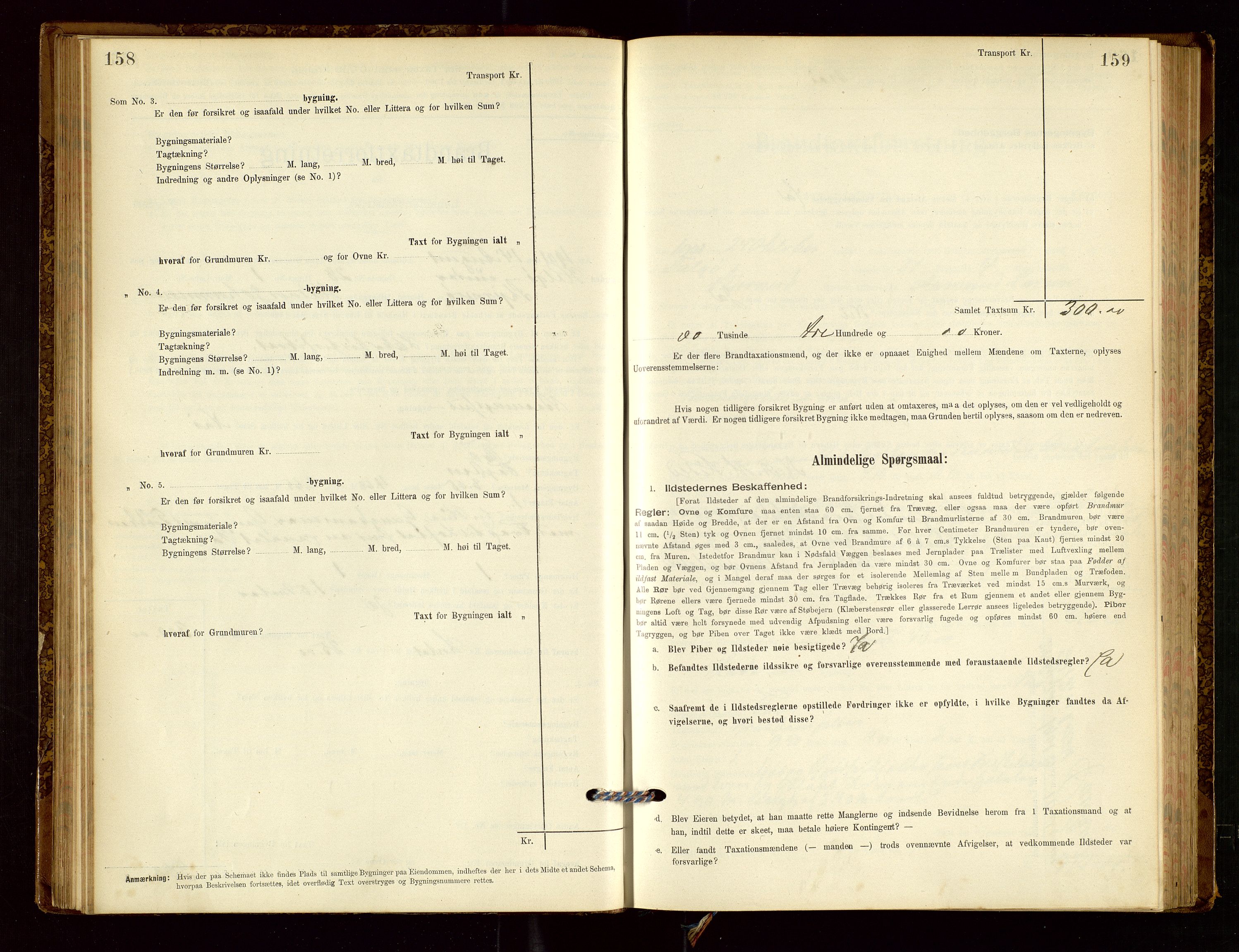 Nedstrand lensmannskontor, AV/SAST-A-100236/Gob/L0001: "Brandtaxationsprotokol for Nerstrand Lensmandsdistrikt Ryfylke fogderi", 1895-1915, p. 158-159