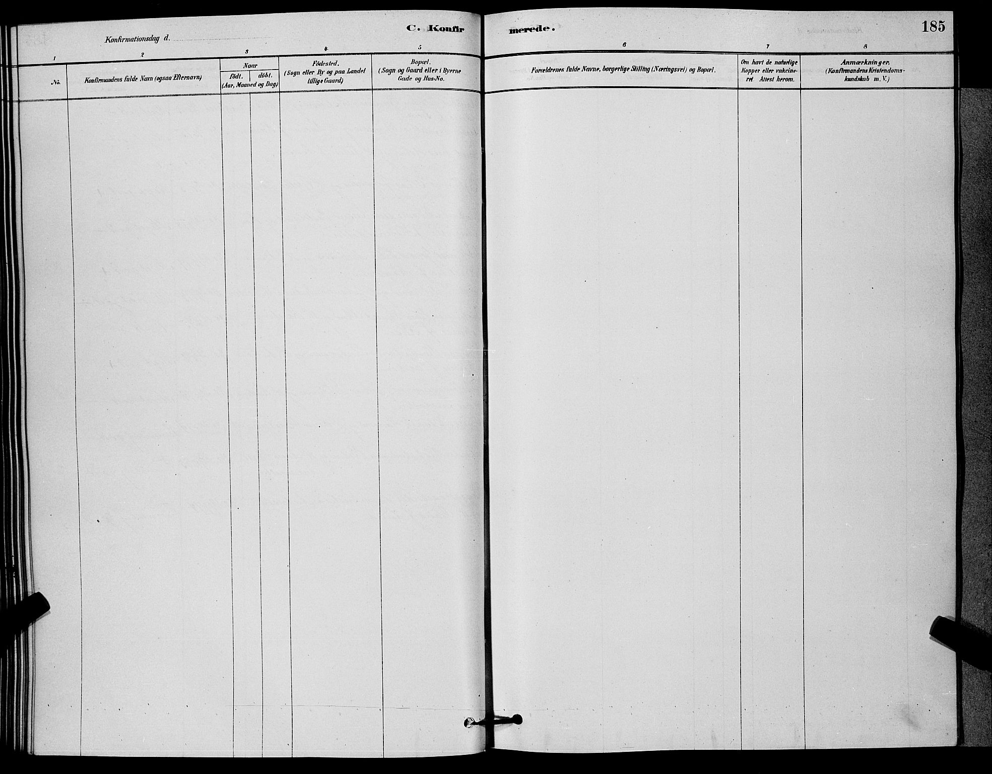 Horten kirkebøker, AV/SAKO-A-348/G/Ga/L0003: Parish register (copy) no. 4, 1878-1887, p. 185