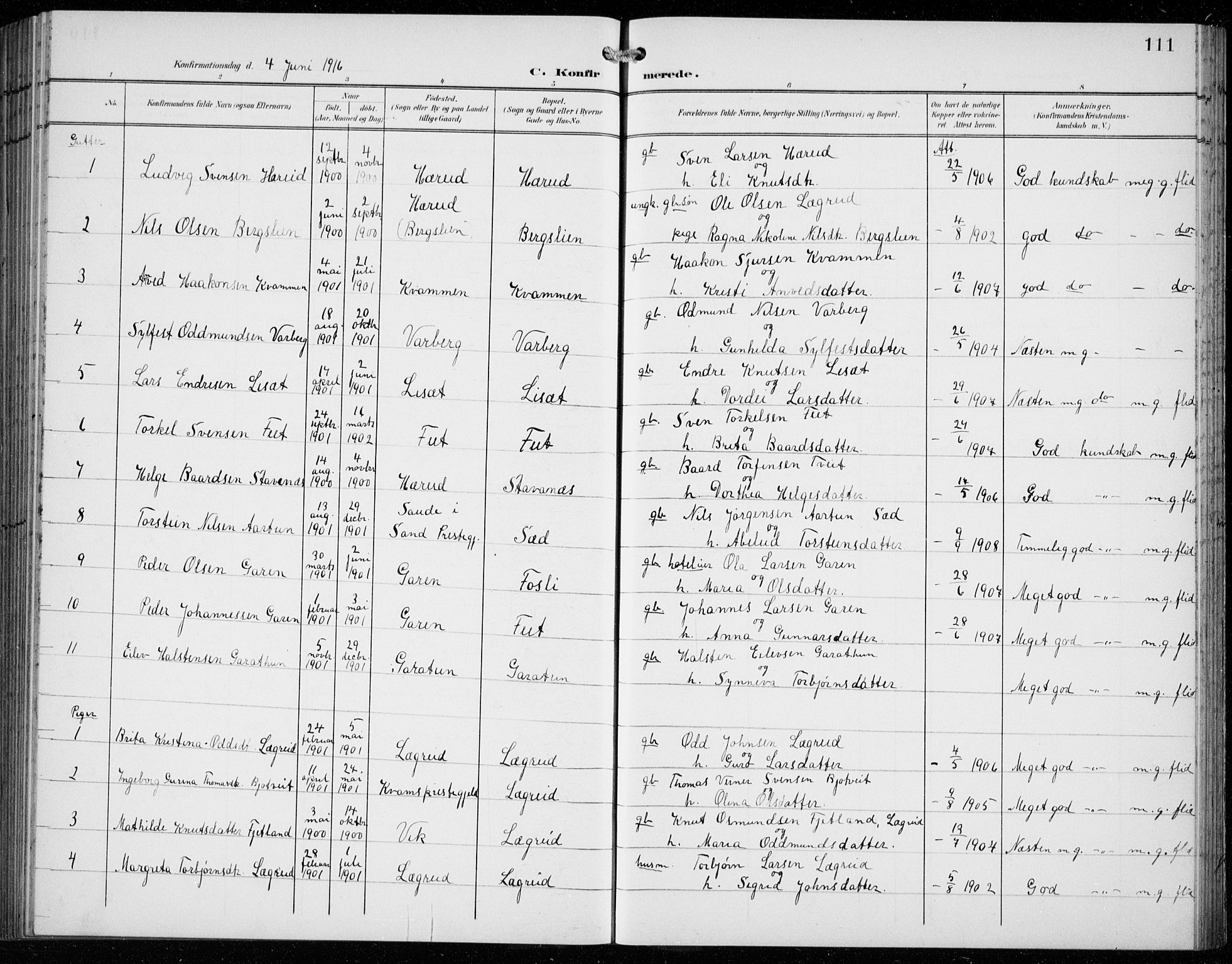 Ullensvang sokneprestembete, SAB/A-78701/H/Hab: Parish register (copy) no. C  3, 1899-1932, p. 111