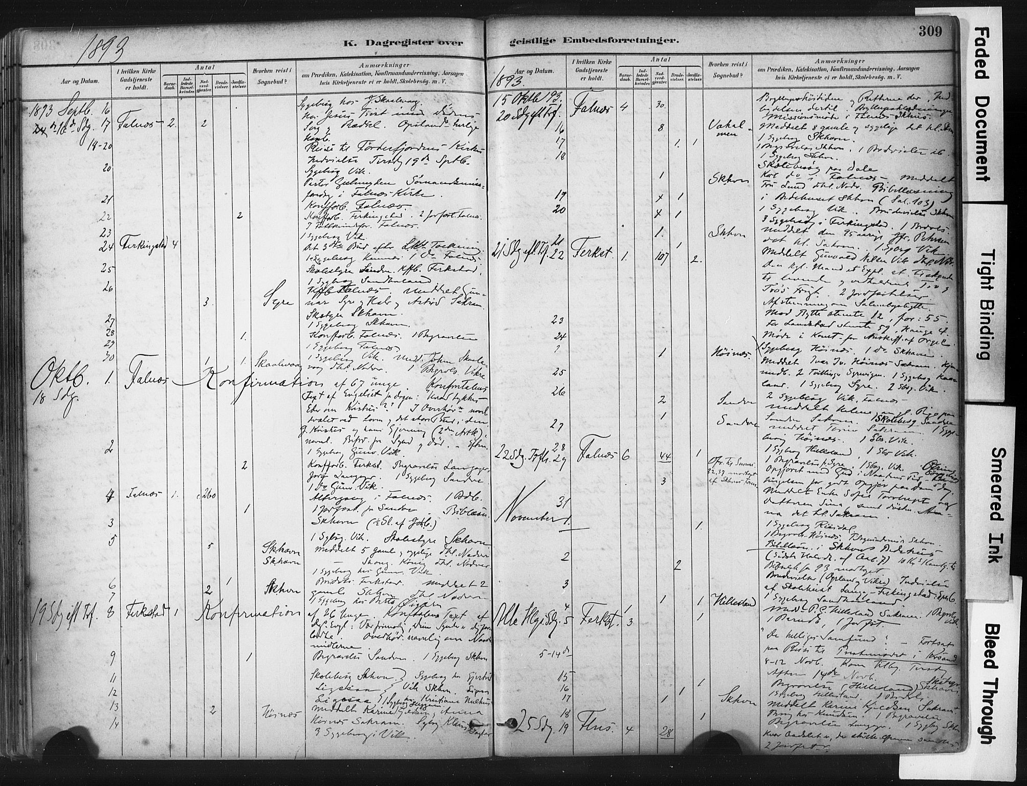 Skudenes sokneprestkontor, AV/SAST-A -101849/H/Ha/Haa/L0009: Parish register (official) no. A 6, 1882-1912, p. 309