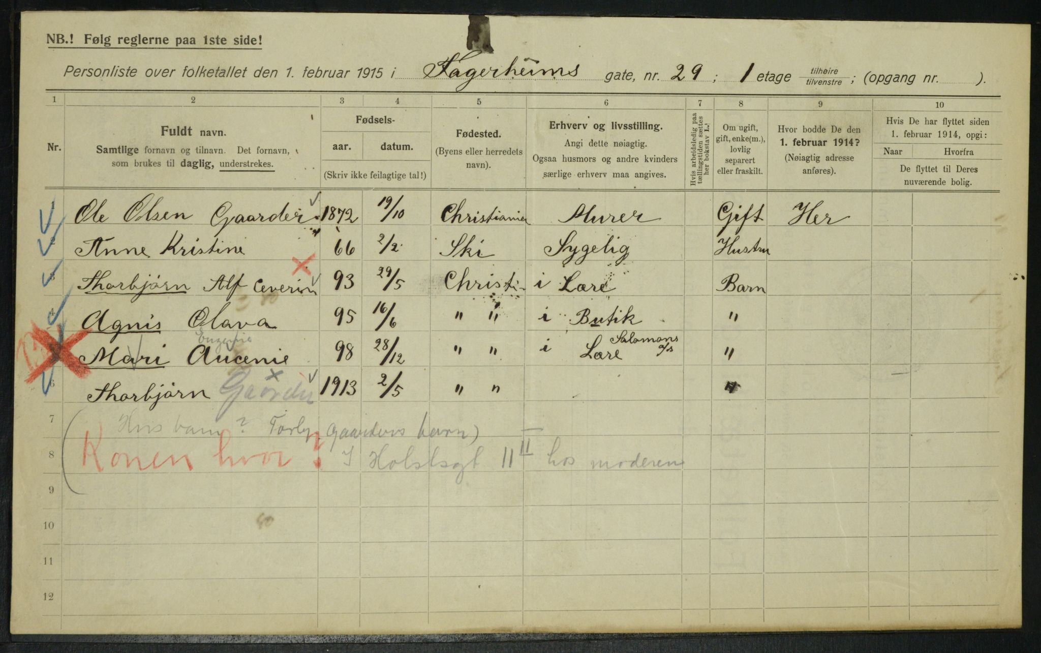 OBA, Municipal Census 1915 for Kristiania, 1915, p. 22731