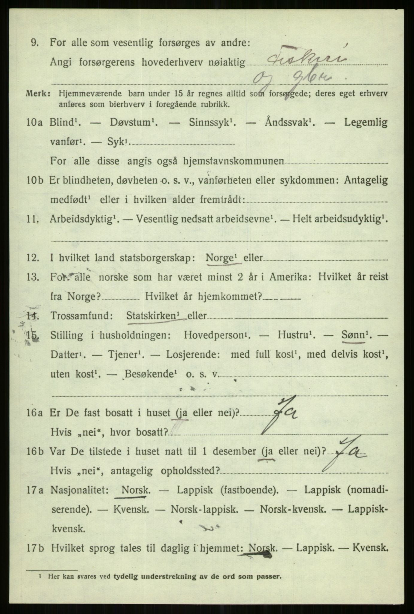 SATØ, 1920 census for Karlsøy, 1920, p. 2663
