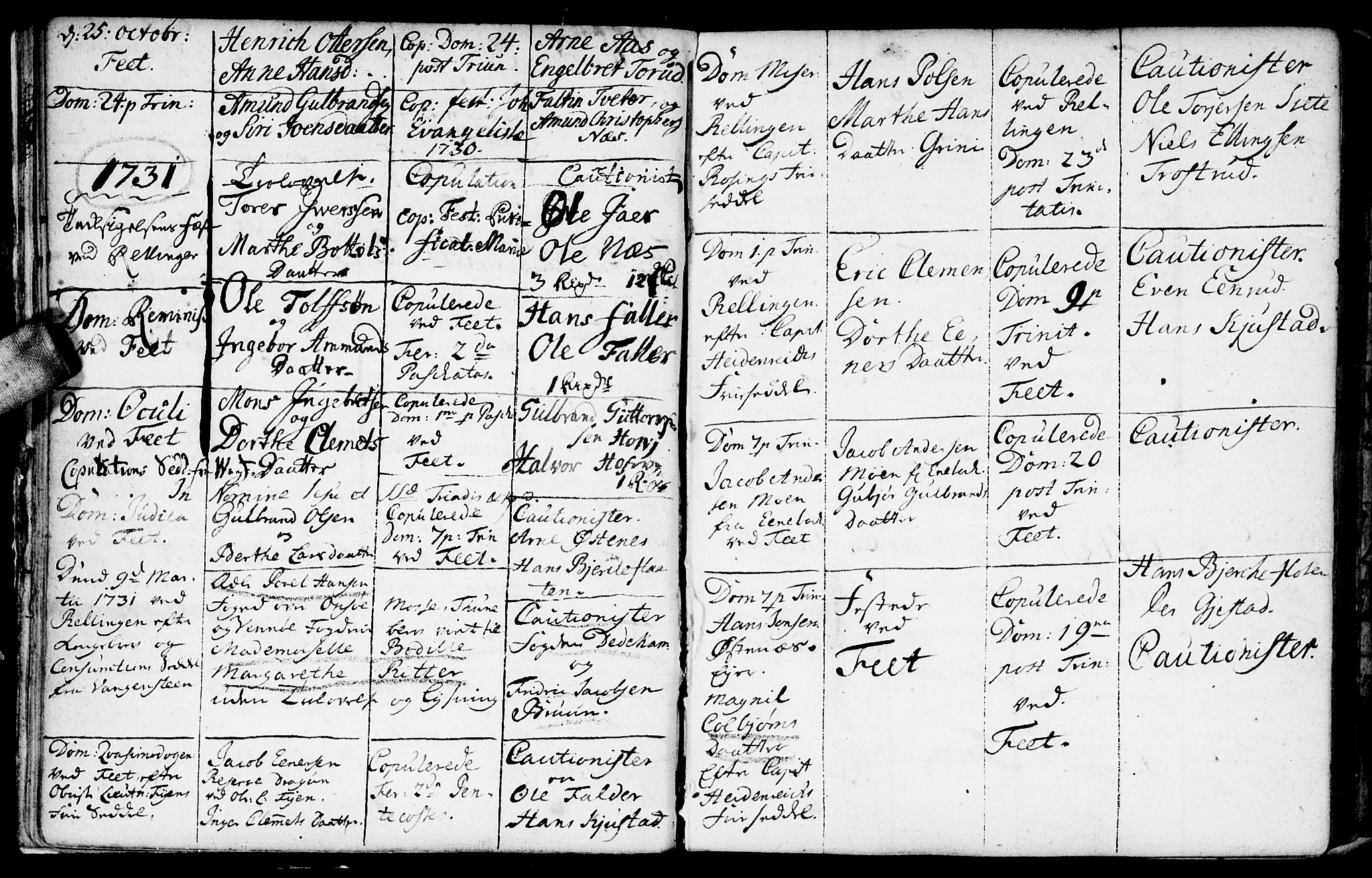 Fet prestekontor Kirkebøker, SAO/A-10370a/F/Fa/L0001: Parish register (official) no. I 1, 1716-1751, p. 16