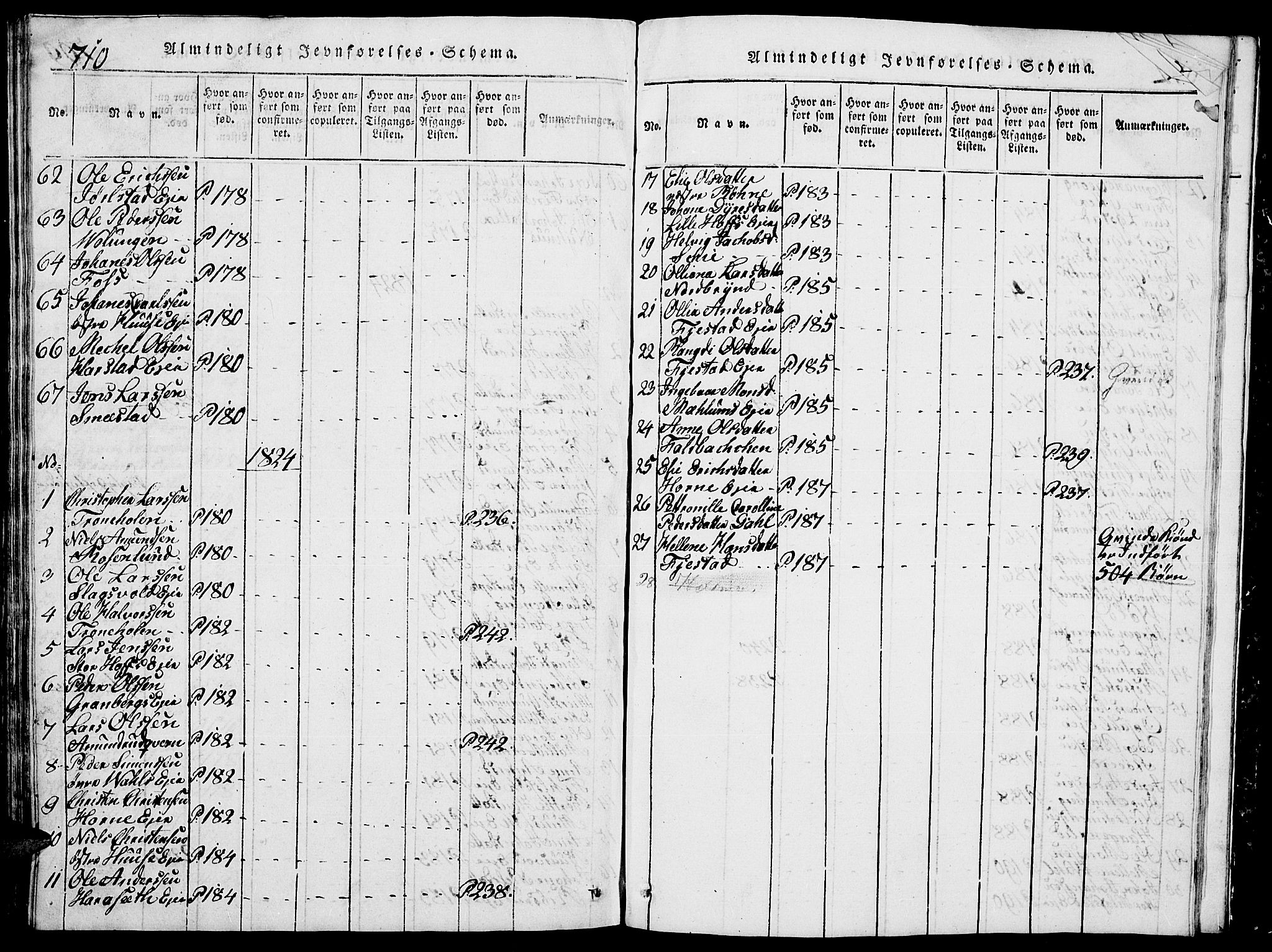 Romedal prestekontor, AV/SAH-PREST-004/L/L0005: Parish register (copy) no. 5, 1814-1829, p. 710-711