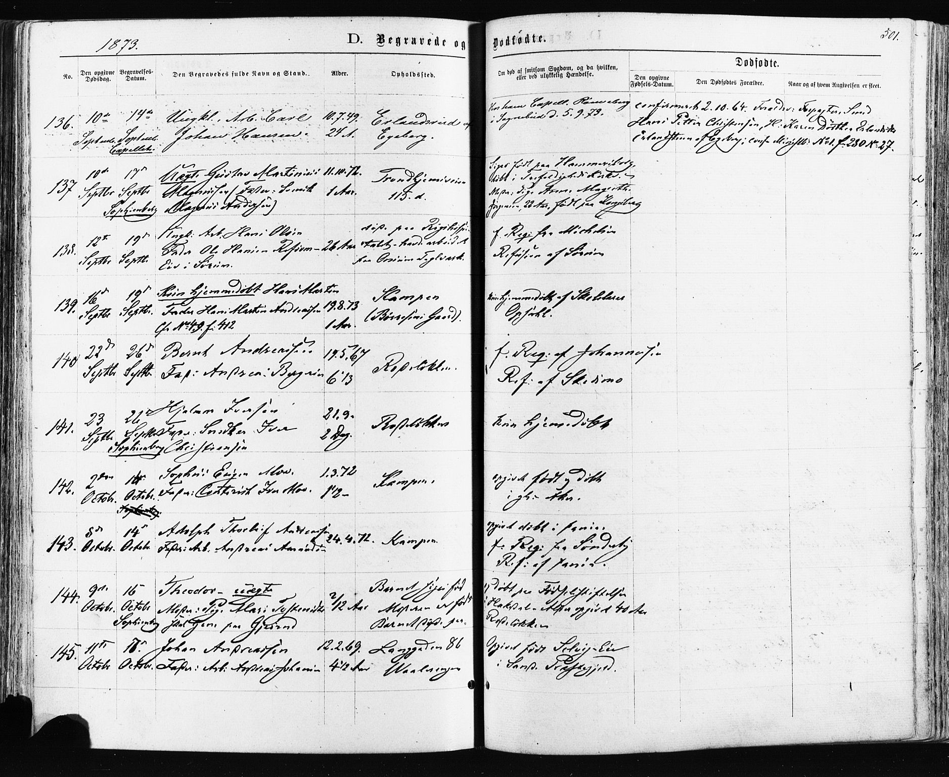 Østre Aker prestekontor Kirkebøker, AV/SAO-A-10840/F/Fa/L0003: Parish register (official) no. I 3, 1869-1875, p. 501