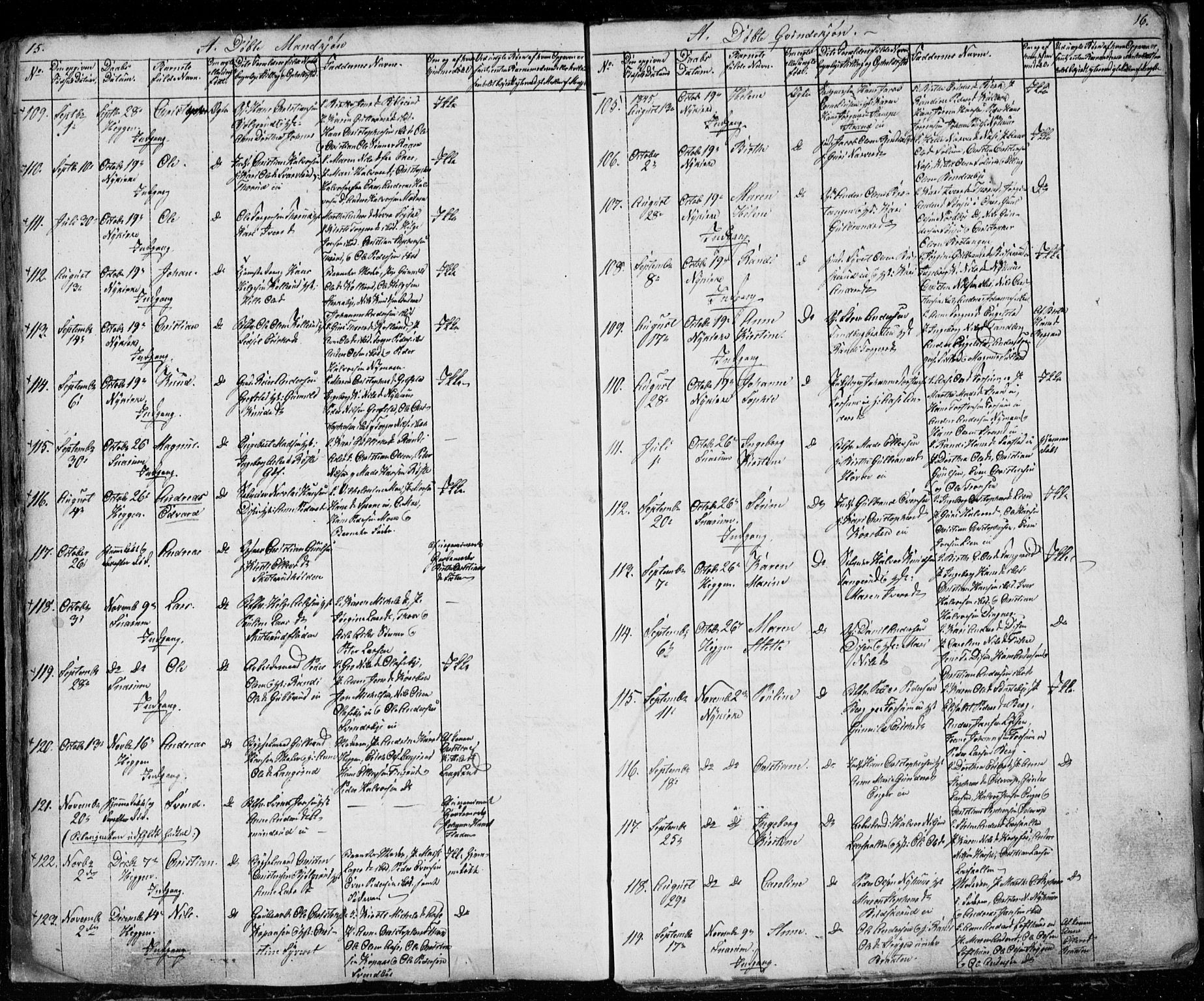 Modum kirkebøker, SAKO/A-234/G/Ga/L0004: Parish register (copy) no. I 4, 1843-1846, p. 15-16