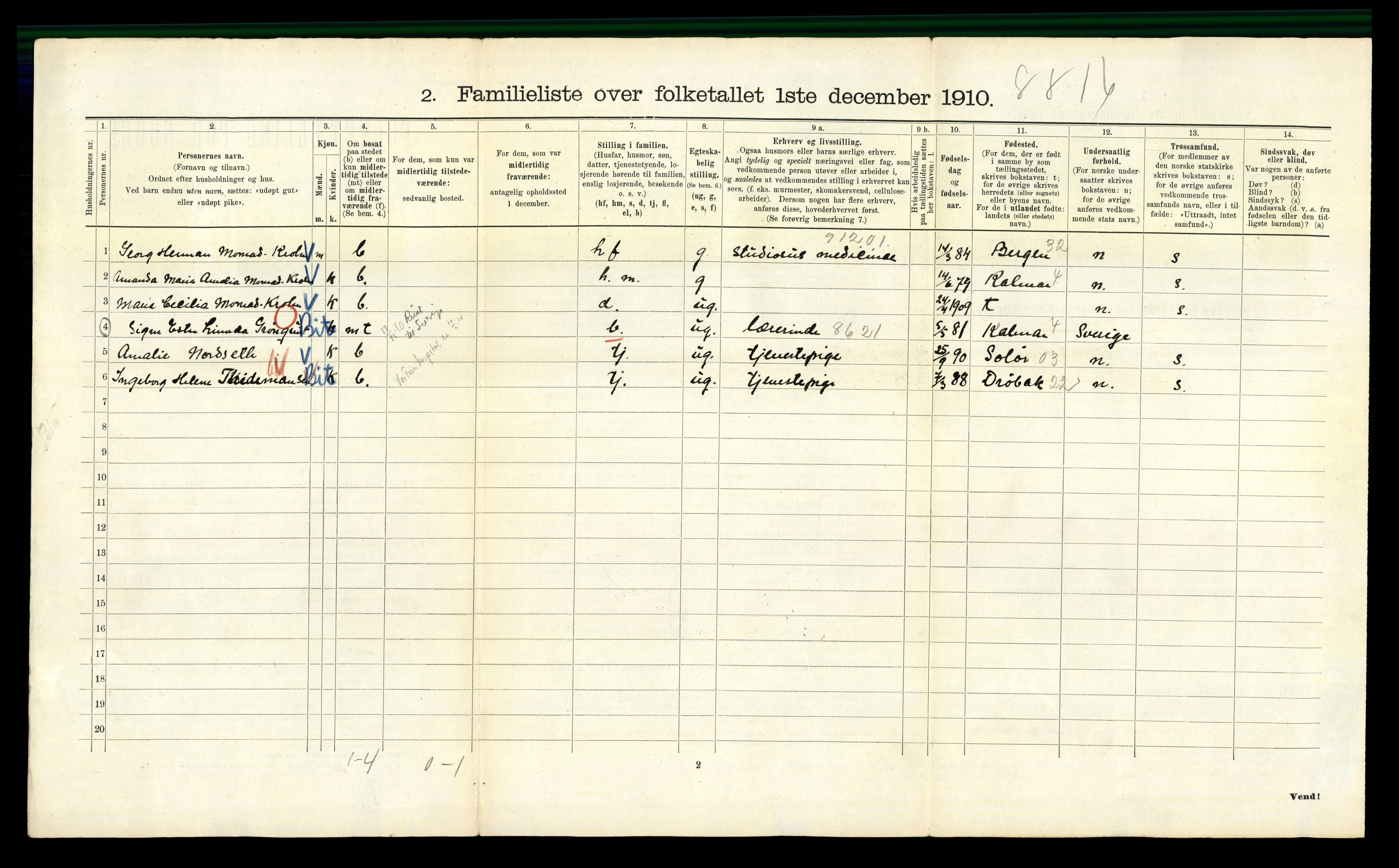 RA, 1910 census for Kristiania, 1910, p. 96830