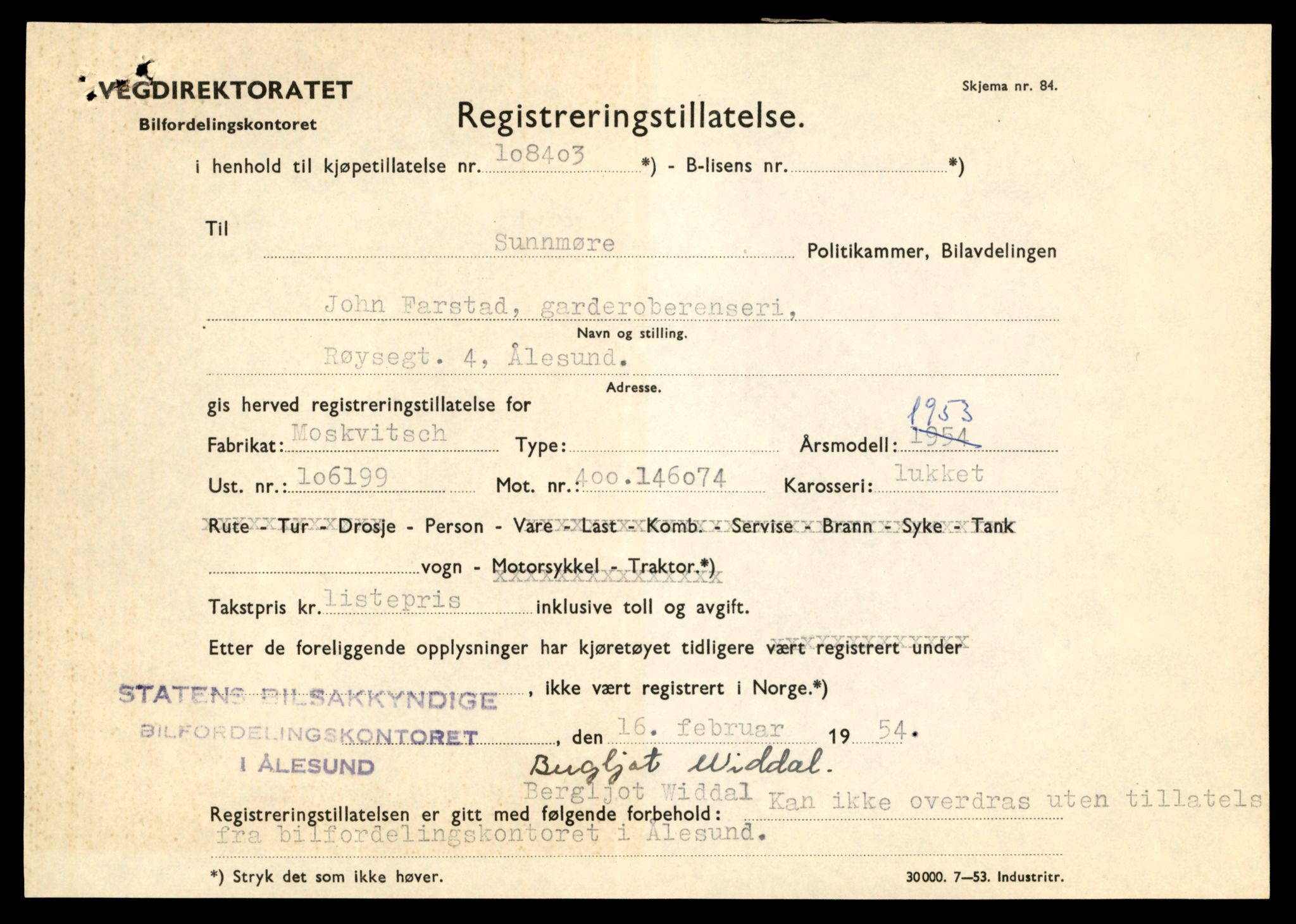 Møre og Romsdal vegkontor - Ålesund trafikkstasjon, AV/SAT-A-4099/F/Fe/L0045: Registreringskort for kjøretøy T 14320 - T 14444, 1927-1998, p. 873
